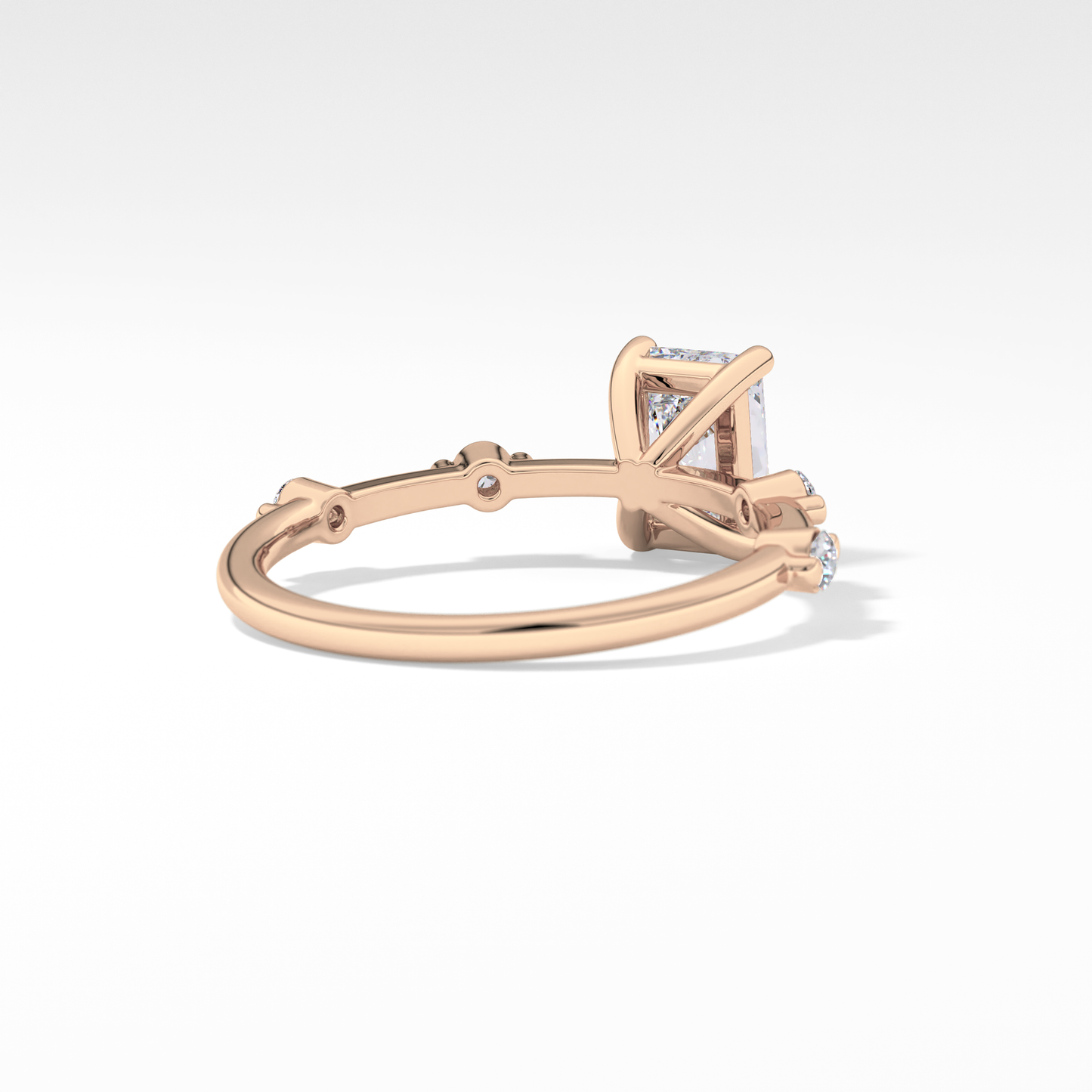 Radiant Cut 1.21 Carat Moissanite Ring – Dainty Setting in Gold