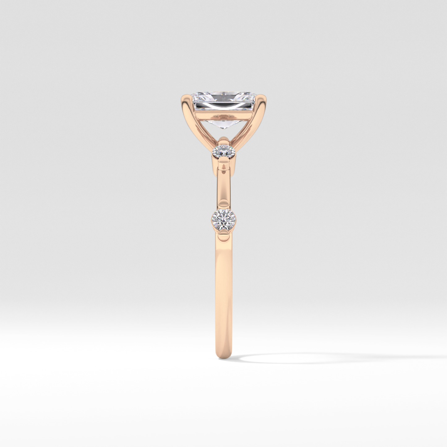 Radiant Cut 1.21 Carat Moissanite Ring – Dainty Setting in Gold