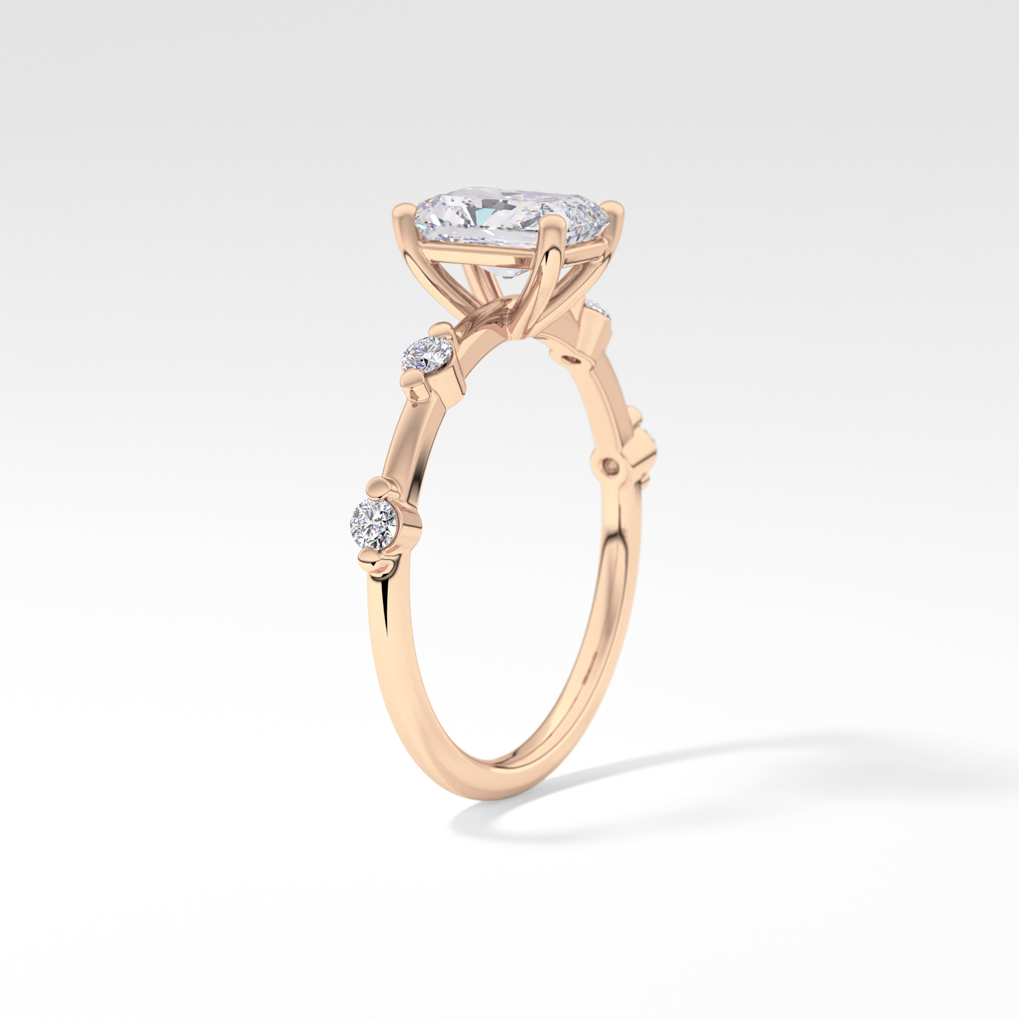 Radiant Cut 1.21 Carat Moissanite Ring – Dainty Setting in Gold