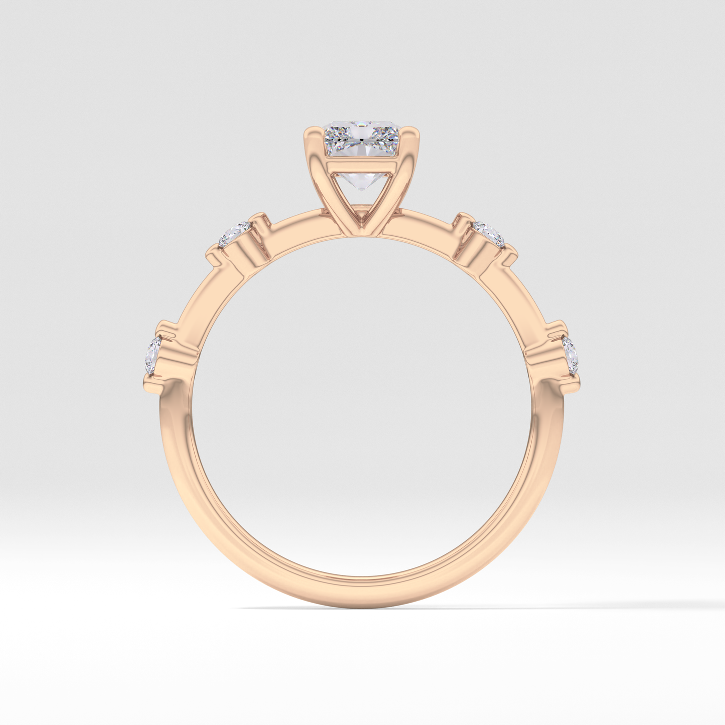 Radiant Cut 1.21 Carat Moissanite Ring – Dainty Setting in Gold