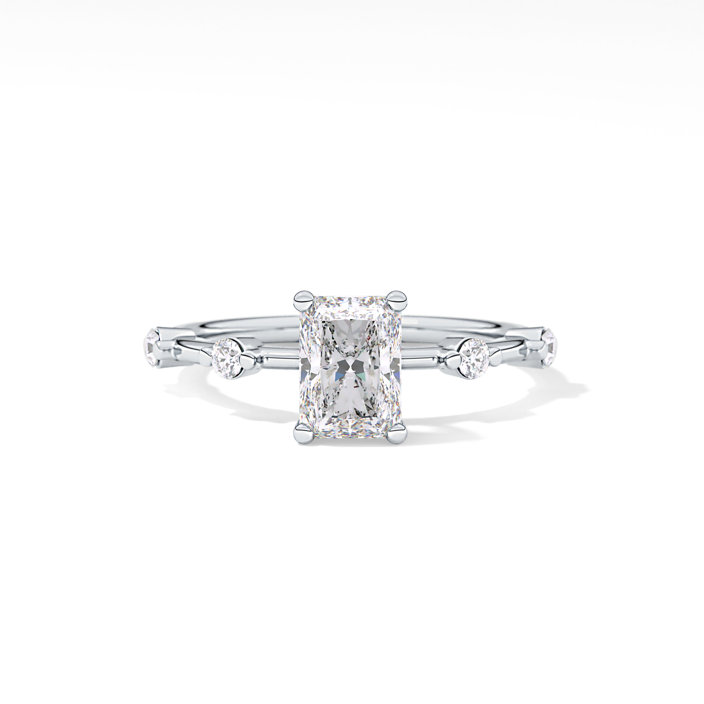 Radiant Cut 1.21 Carat Moissanite Ring – Dainty Setting in Gold