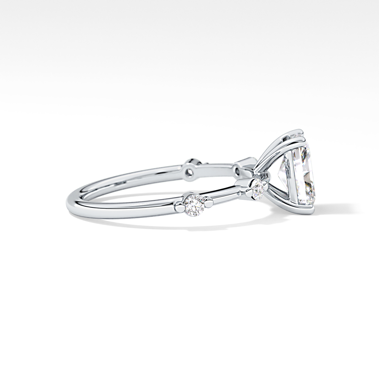 Radiant Cut 1.21 Carat Moissanite Ring – Dainty Setting in Gold