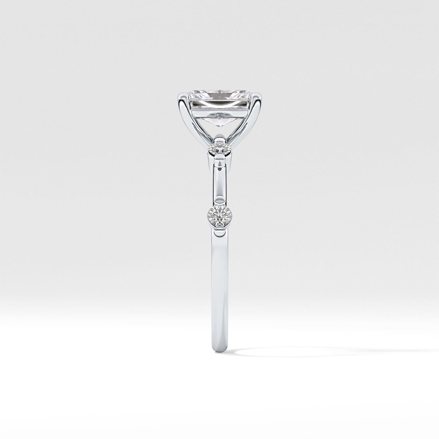 Radiant Cut 1.21 Carat Moissanite Ring – Dainty Setting in Gold