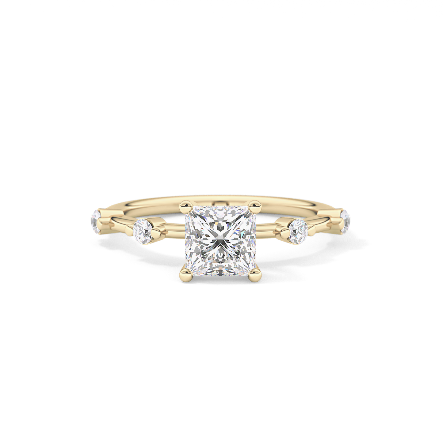 Princess Cut 1.04 Carat Moissanite Ring – Dainty Setting in Gold