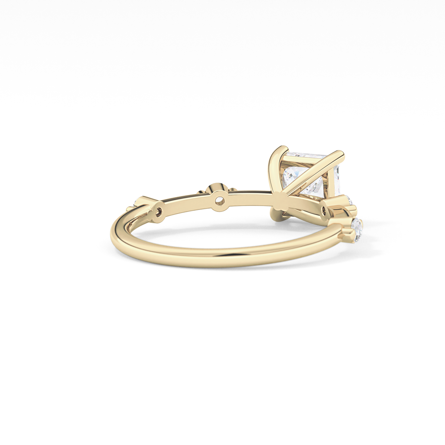 Princess Cut 1.04 Carat Moissanite Ring – Dainty Setting in Gold