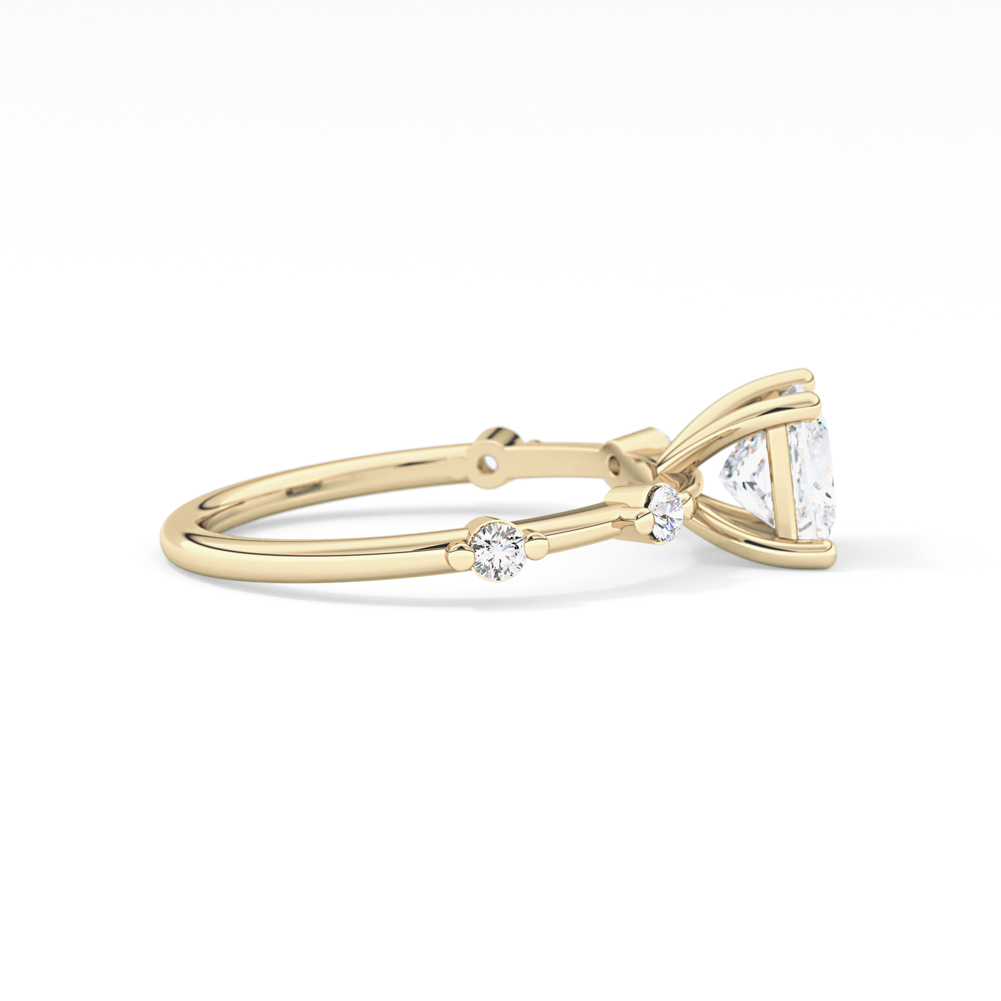 Princess Cut 1.04 Carat Moissanite Ring – Dainty Setting in Gold