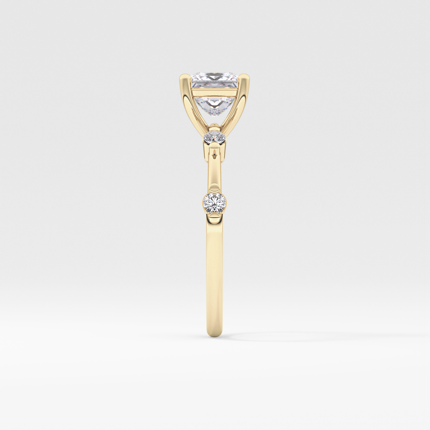 Princess Cut 1.04 Carat Moissanite Ring – Dainty Setting in Gold