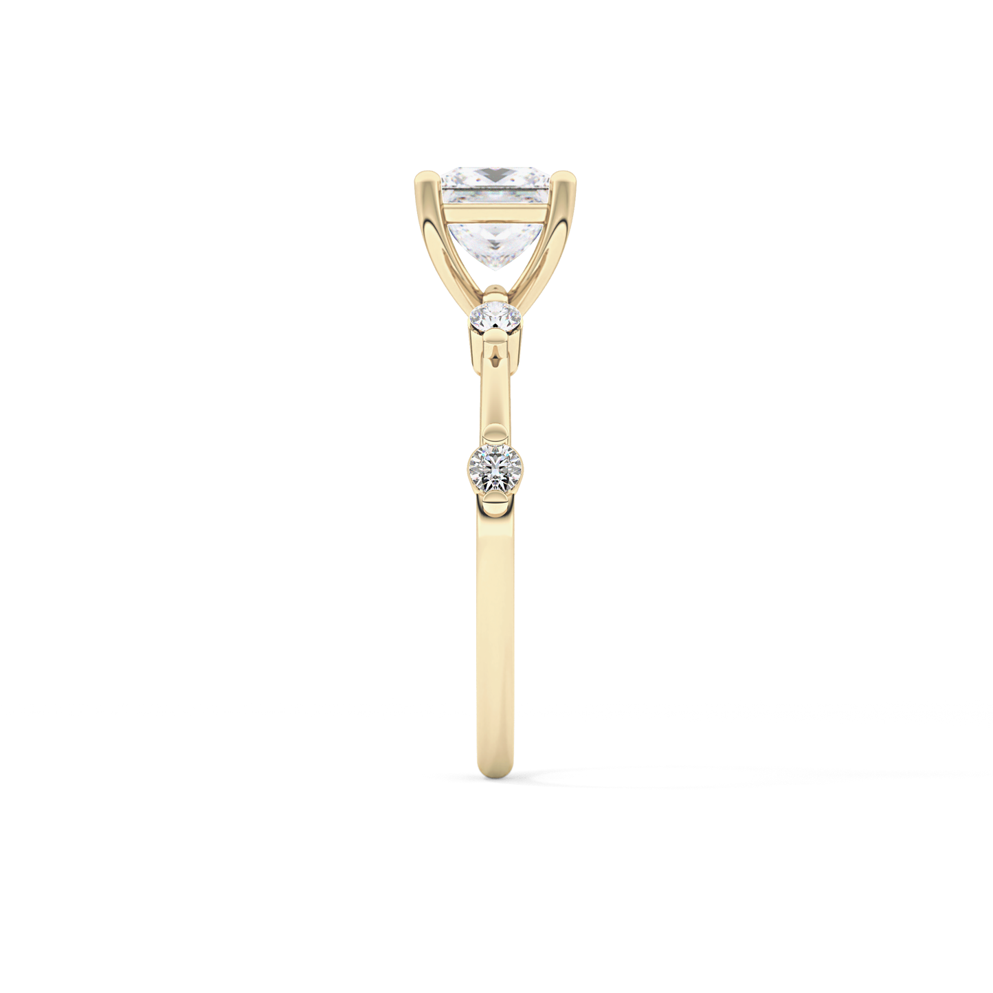 Princess Cut 1.04 Carat Moissanite Ring – Dainty Setting in Gold