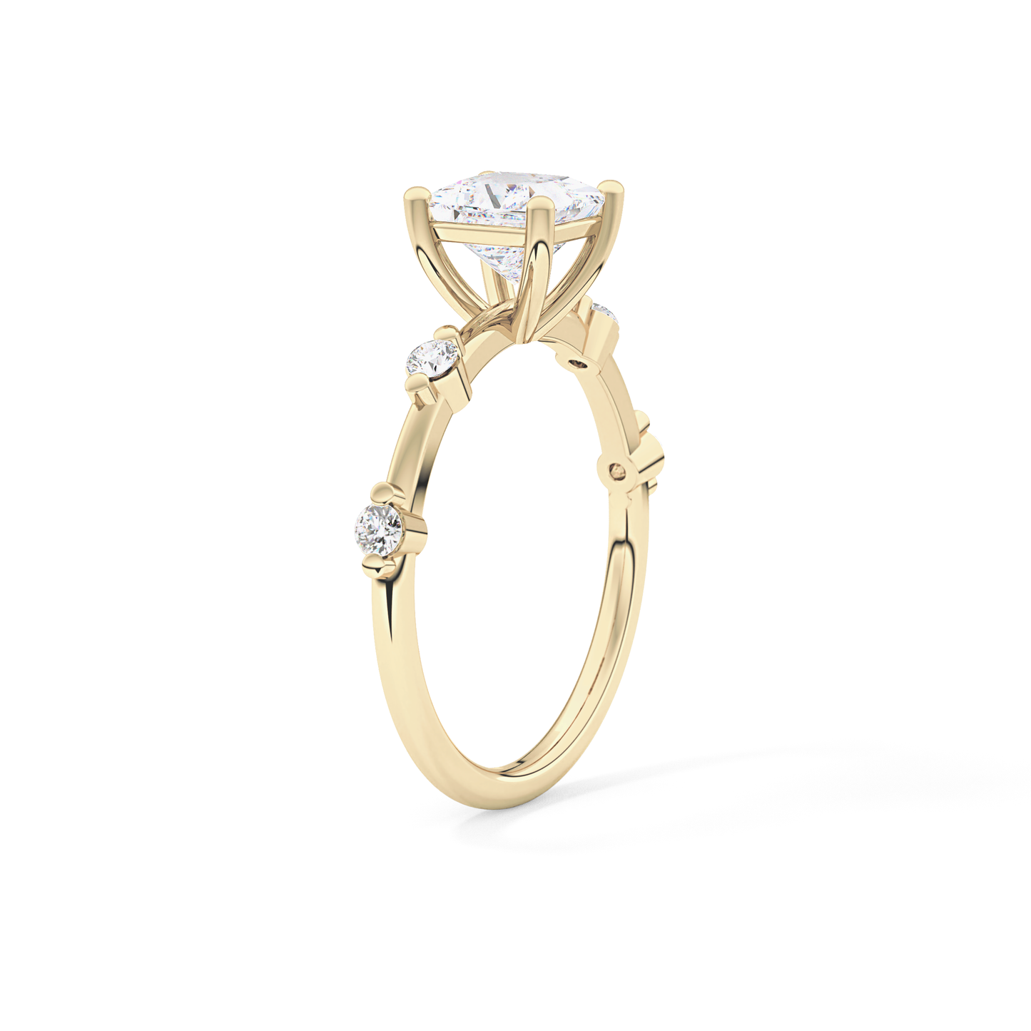 Princess Cut 1.04 Carat Moissanite Ring – Dainty Setting in Gold