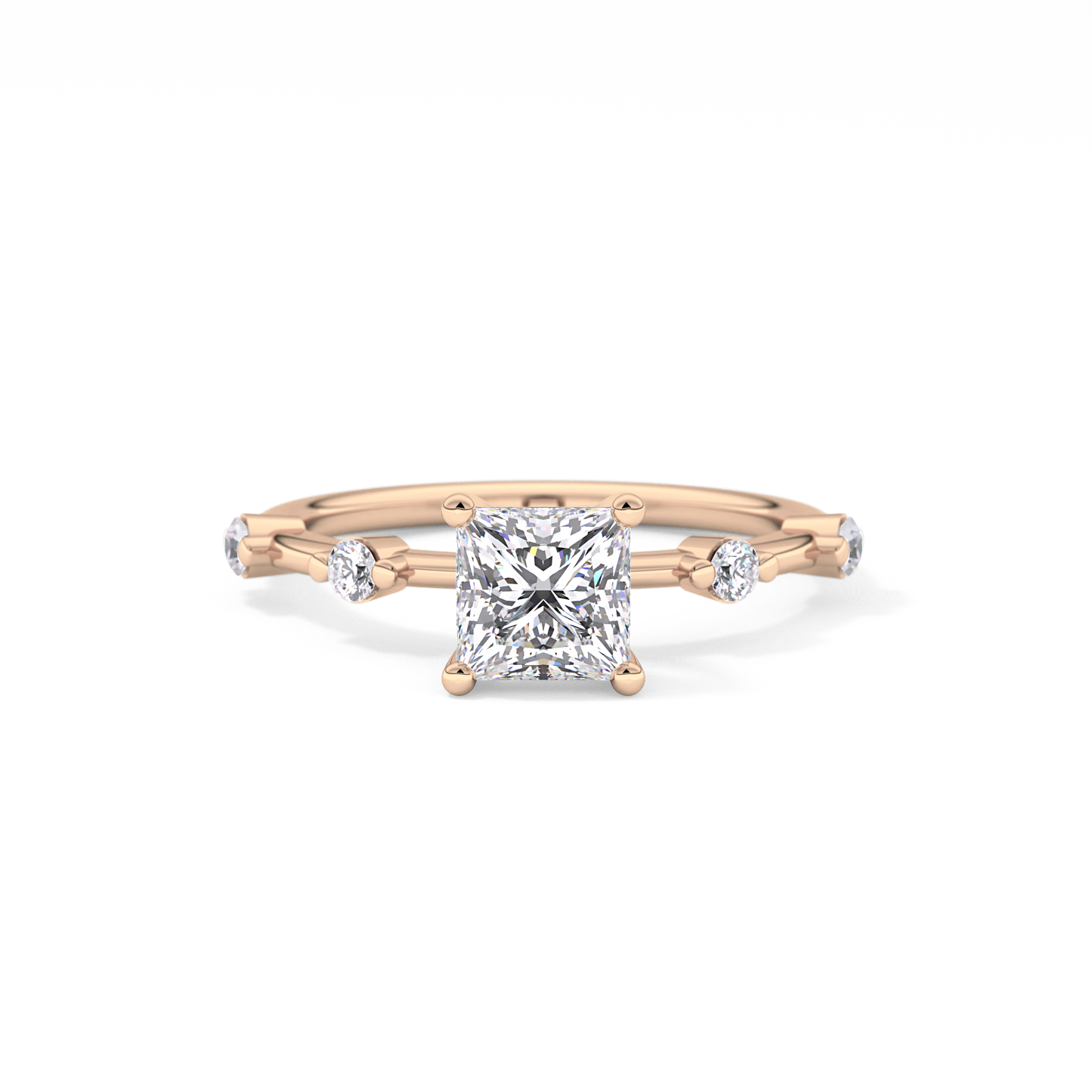 Princess Cut 1.04 Carat Moissanite Ring – Dainty Setting in Gold