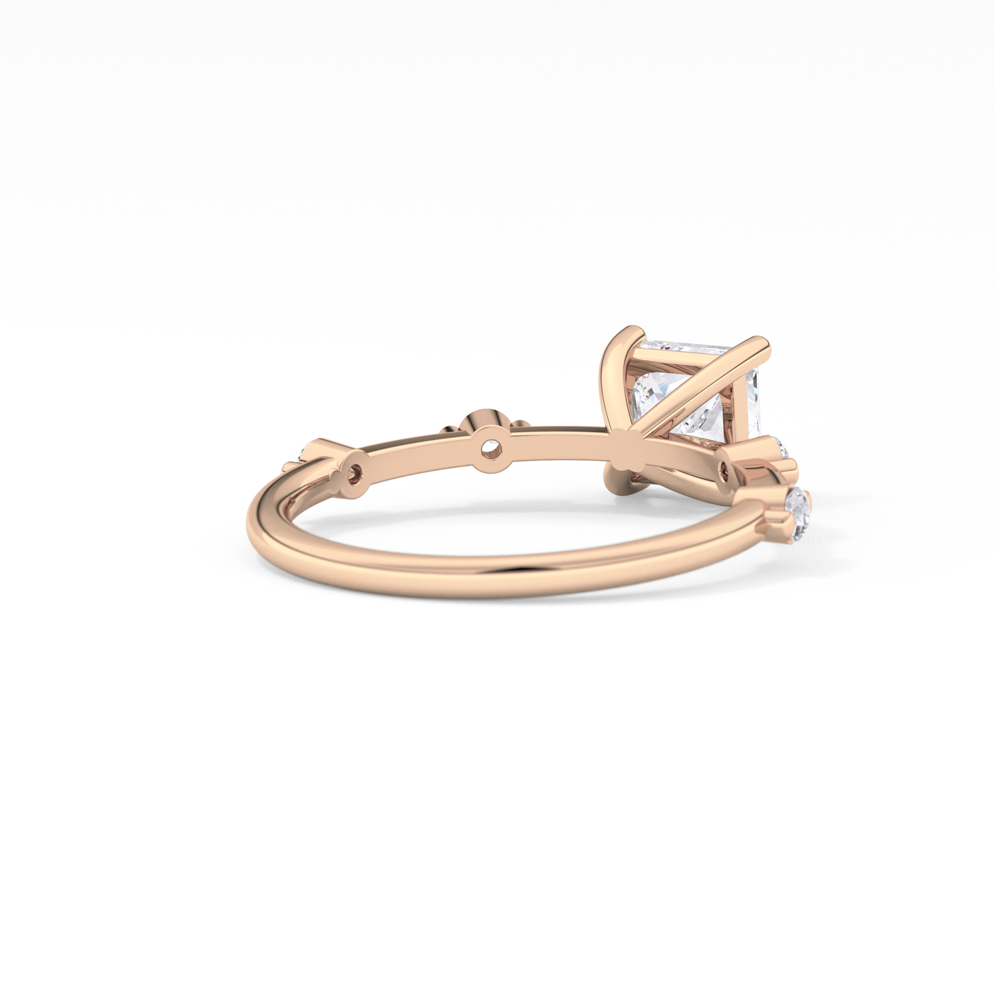 Princess Cut 1.04 Carat Moissanite Ring – Dainty Setting in Gold