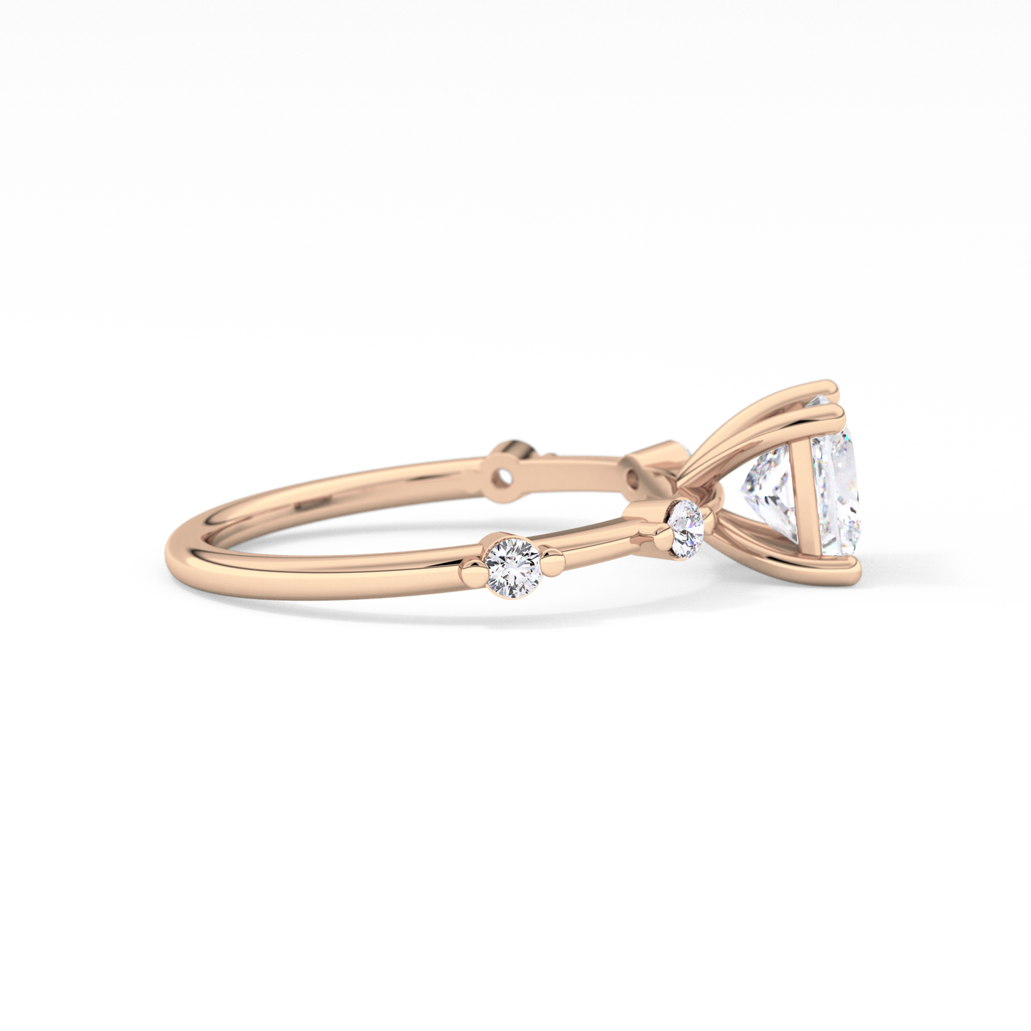Princess Cut 1.04 Carat Moissanite Ring – Dainty Setting in Gold