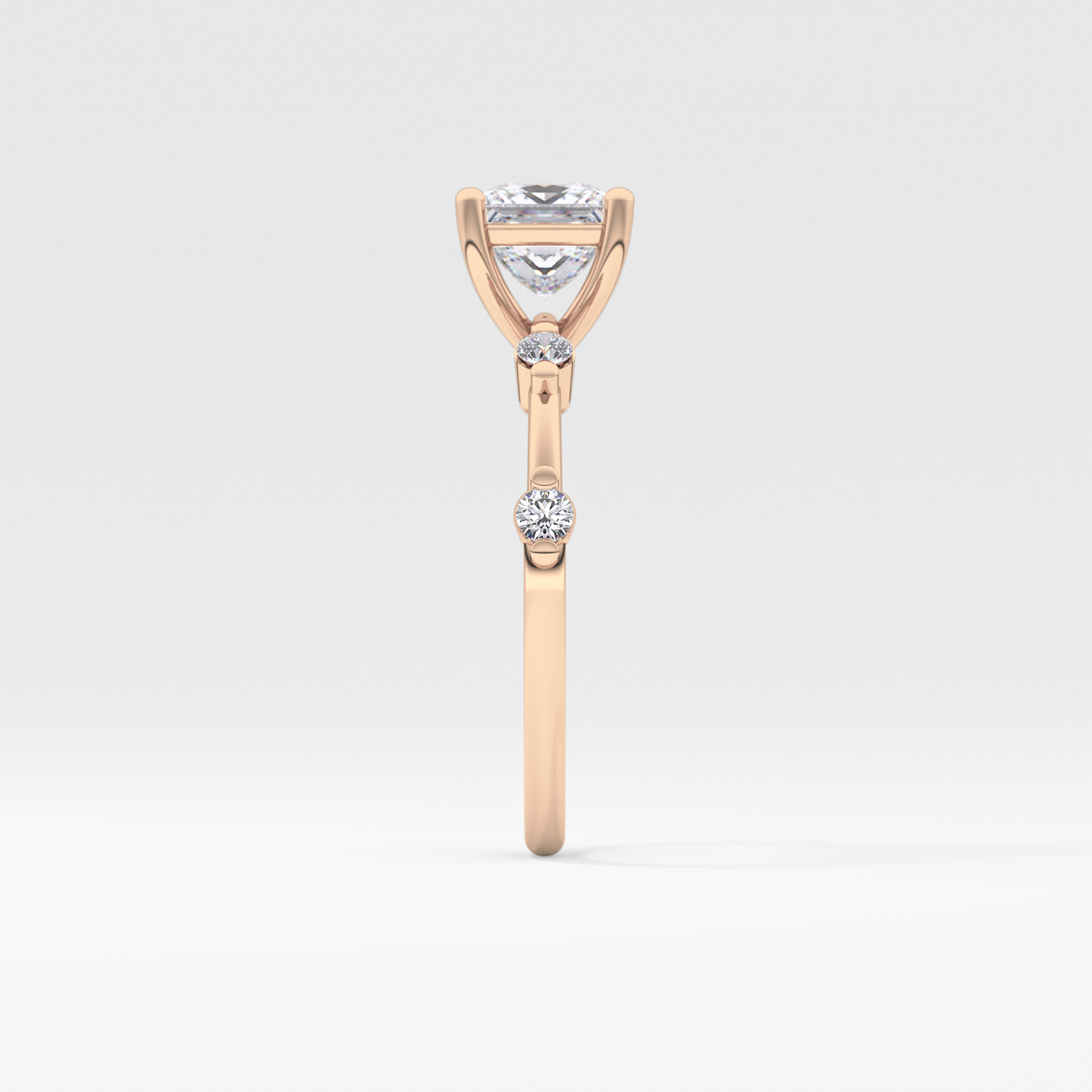 Princess Cut 1.04 Carat Moissanite Ring – Dainty Setting in Gold