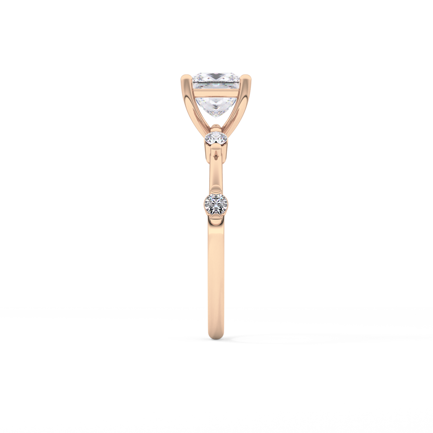 Princess Cut 1.04 Carat Moissanite Ring – Dainty Setting in Gold
