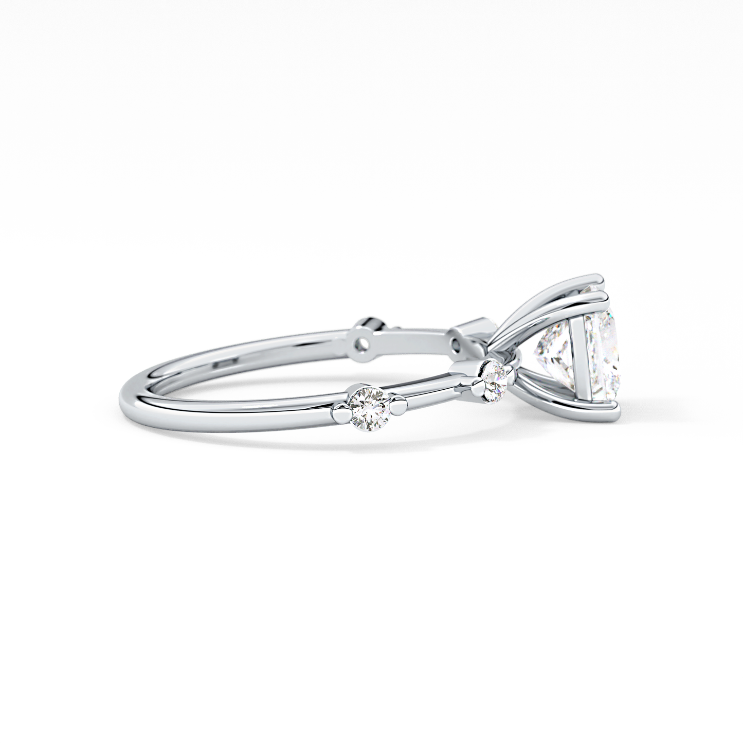 Princess Cut 1.04 Carat Moissanite Ring – Dainty Setting in Gold