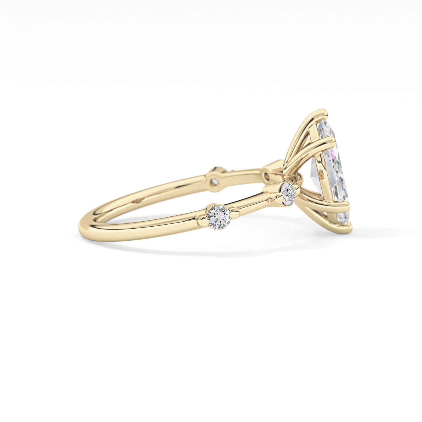 Marquise Cut 0.82 Carat Moissanite Ring – Dainty Setting in Gold