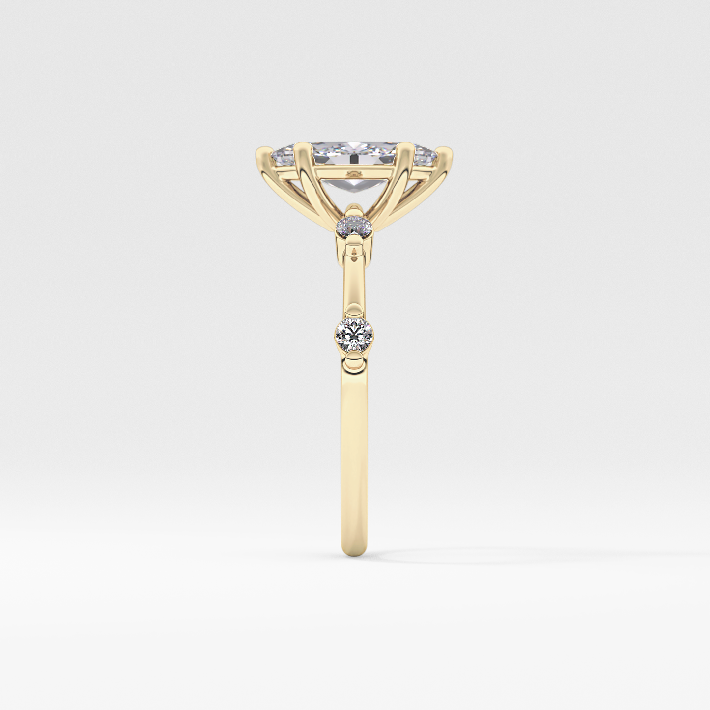 Marquise Cut 0.82 Carat Moissanite Ring – Dainty Setting in Gold