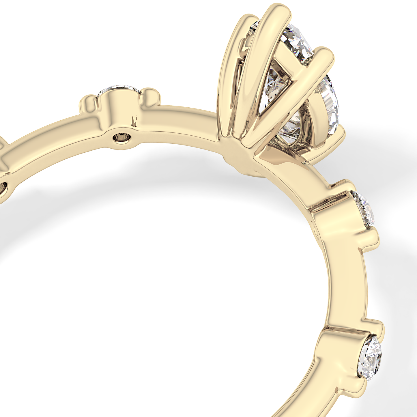 Marquise Cut 0.82 Carat Moissanite Ring – Dainty Setting in Gold