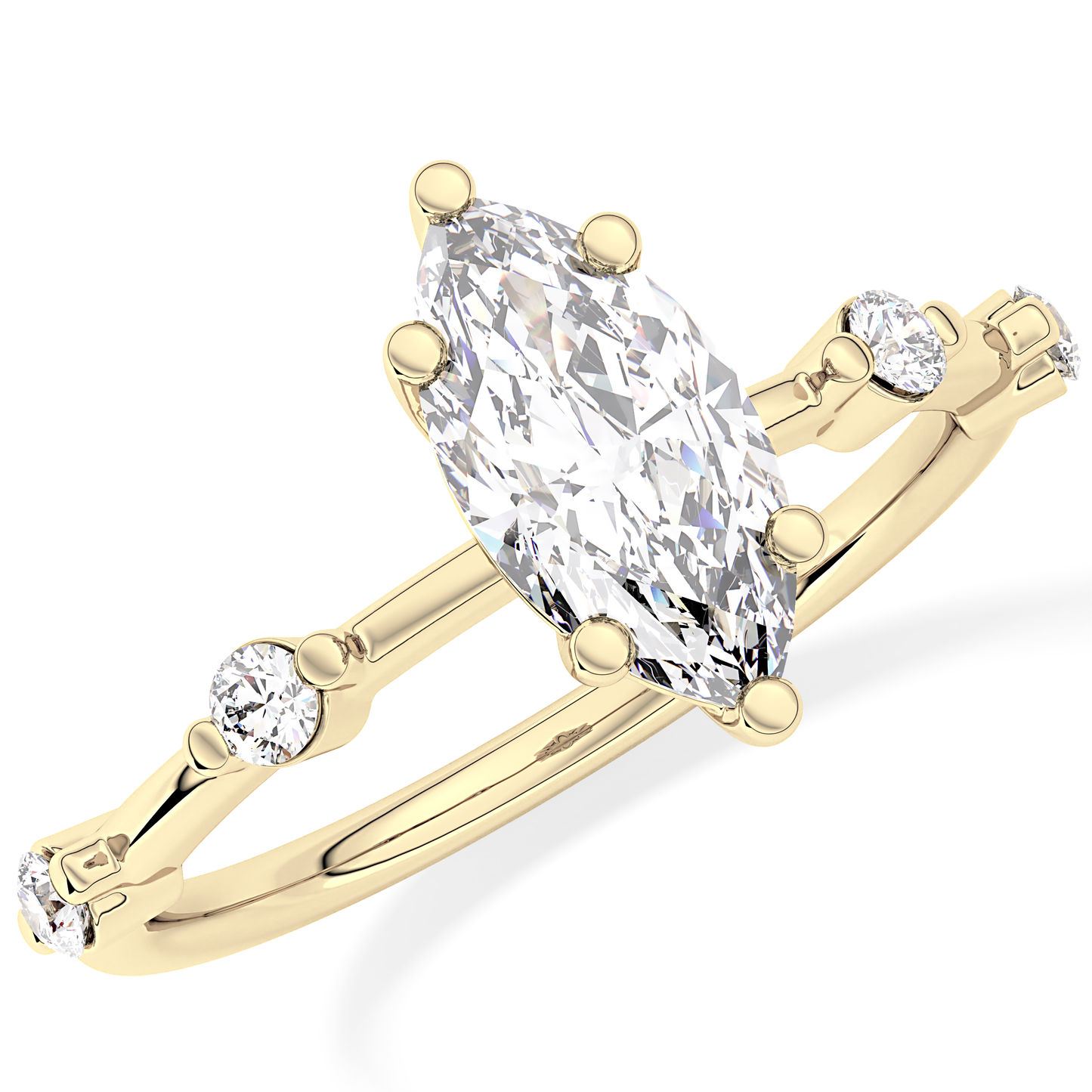 Marquise Cut 0.82 Carat Moissanite Ring – Dainty Setting in Gold