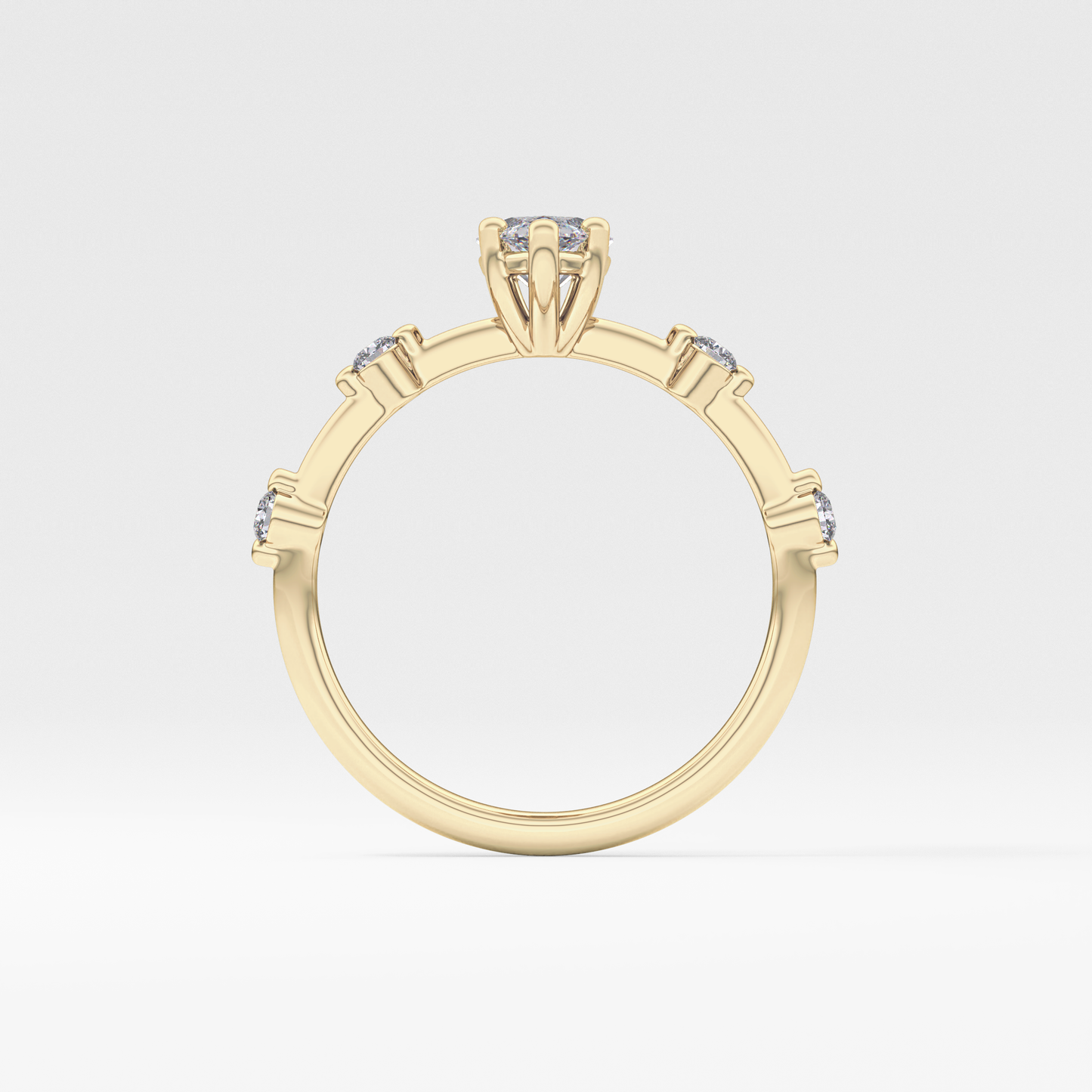 Marquise Cut 0.82 Carat Moissanite Ring – Dainty Setting in Gold