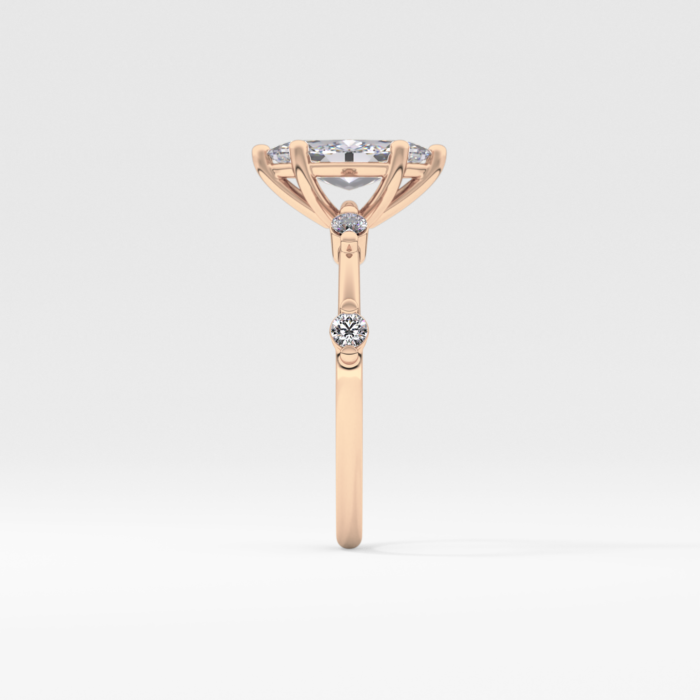 Marquise Cut 0.82 Carat Moissanite Ring – Dainty Setting in Gold