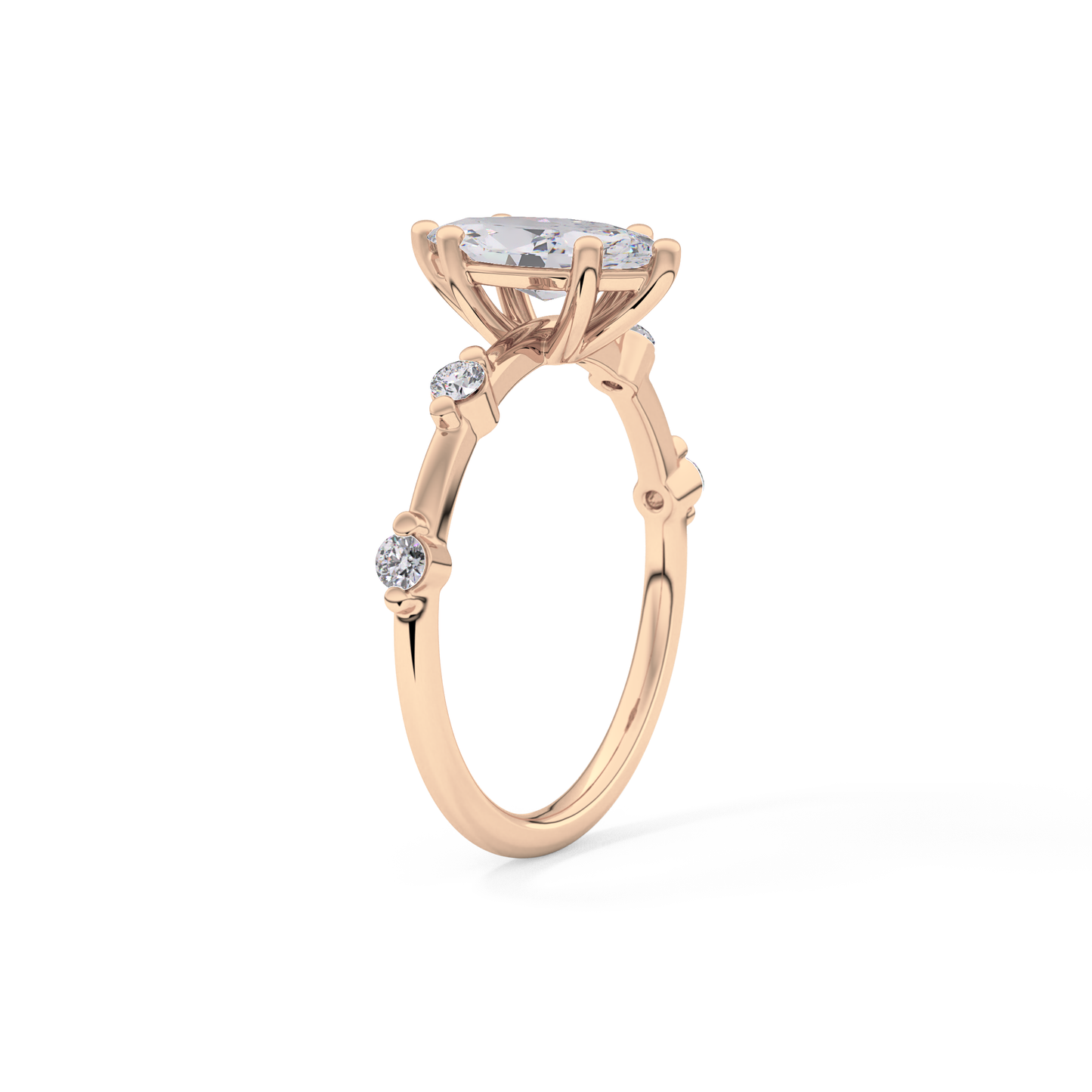 Marquise Cut 0.82 Carat Moissanite Ring – Dainty Setting in Gold