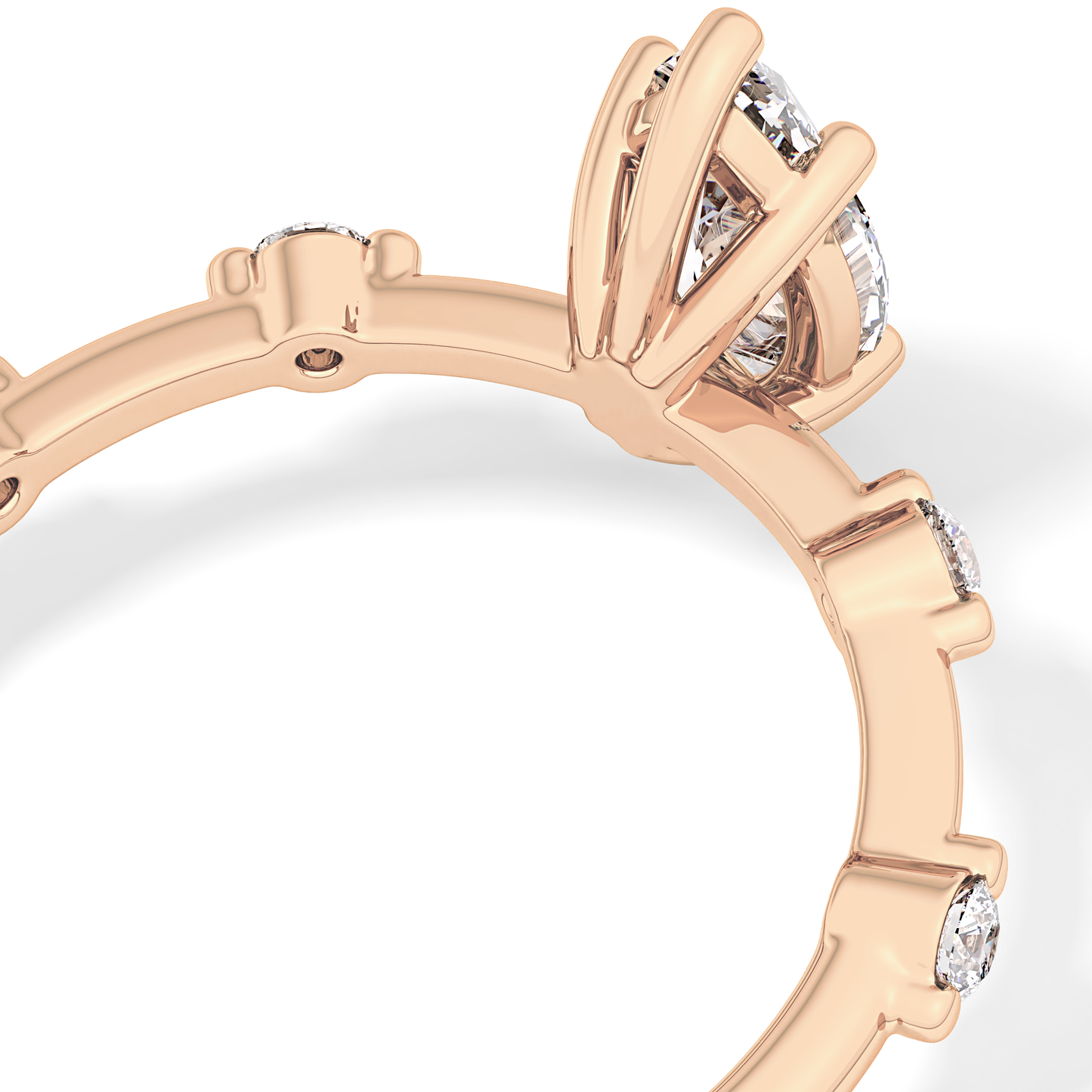 Marquise Cut 0.82 Carat Moissanite Ring – Dainty Setting in Gold
