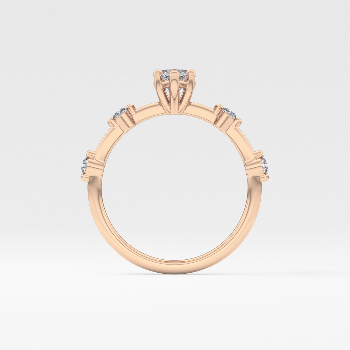 Marquise Cut 0.82 Carat Moissanite Ring – Dainty Setting in Gold