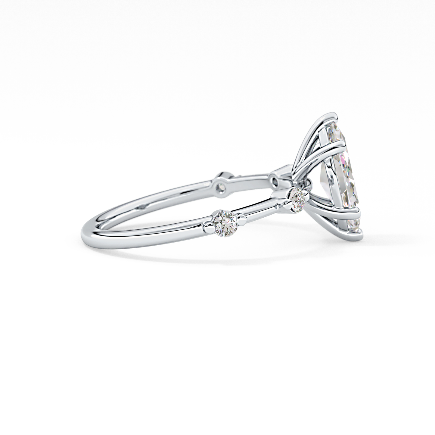 Marquise Cut 0.82 Carat Moissanite Ring – Dainty Setting in Gold