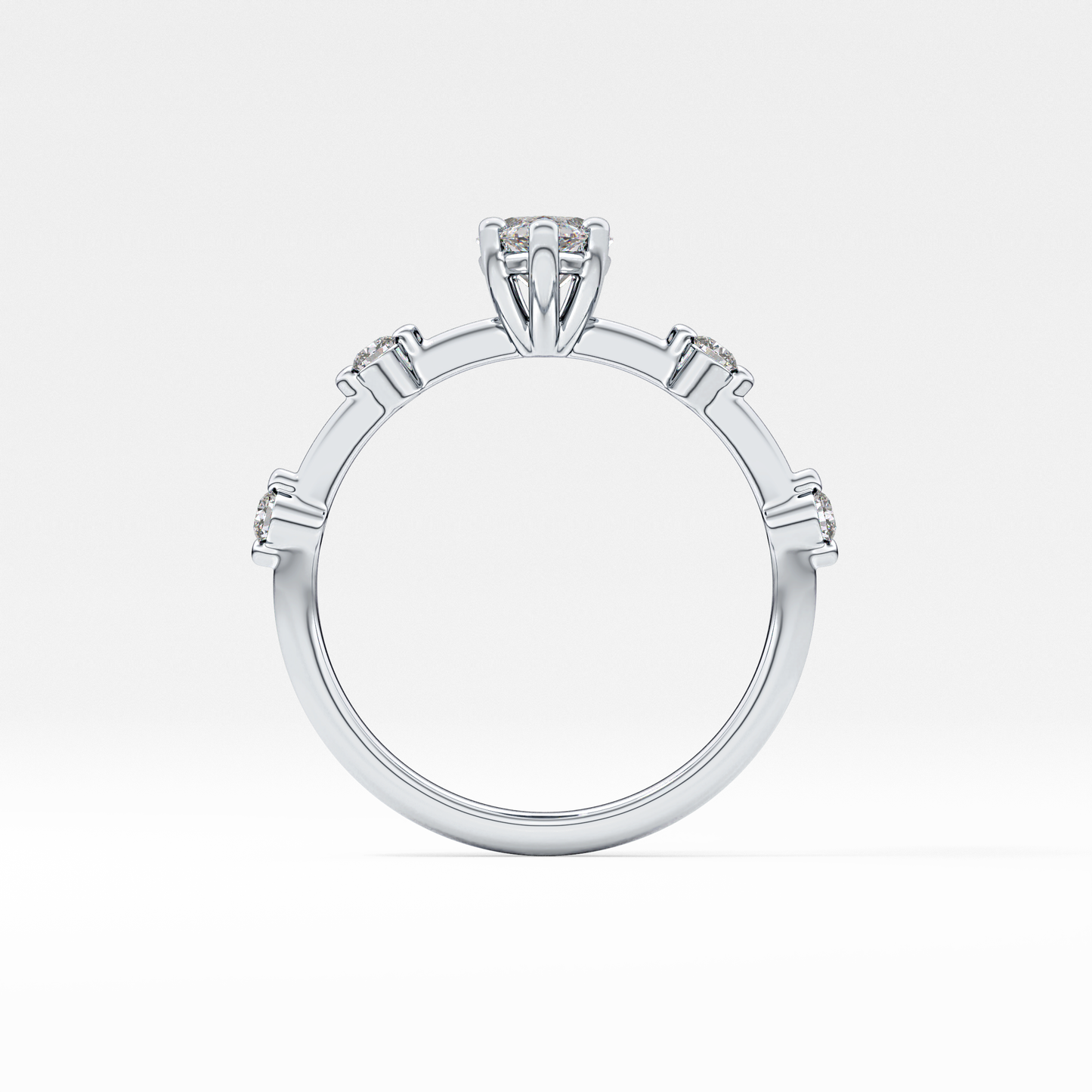 Marquise Cut 0.82 Carat Moissanite Ring – Dainty Setting in Gold