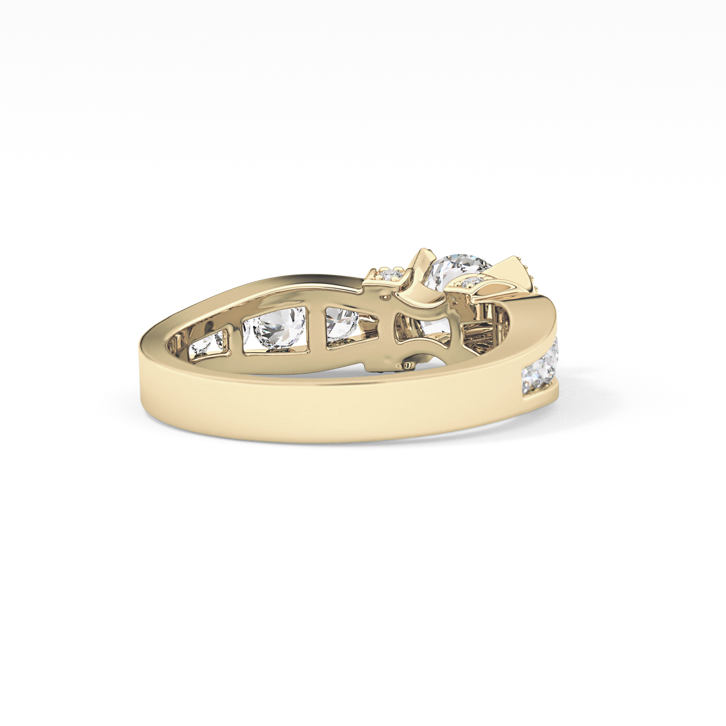 Round Cut 1.02 Carat Moissanite Ring – Pave Setting in Gold