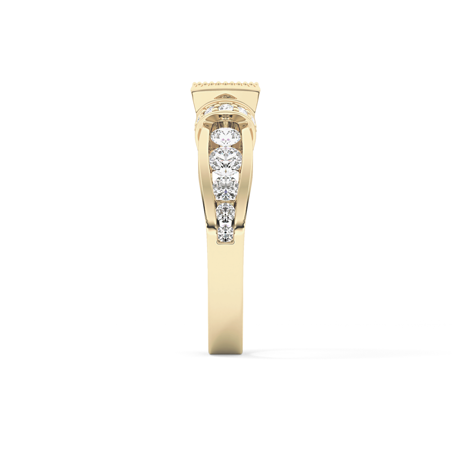 Round Cut 1.02 Carat Moissanite Ring – Pave Setting in Gold