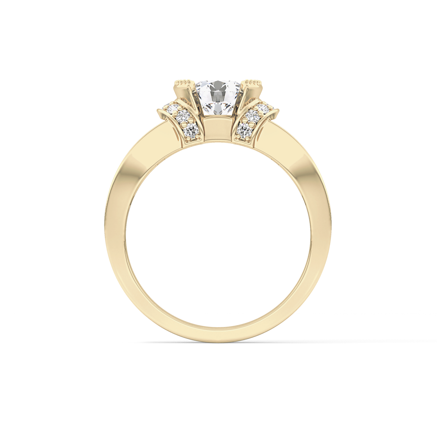 Round Cut 1.02 Carat Moissanite Ring – Pave Setting in Gold