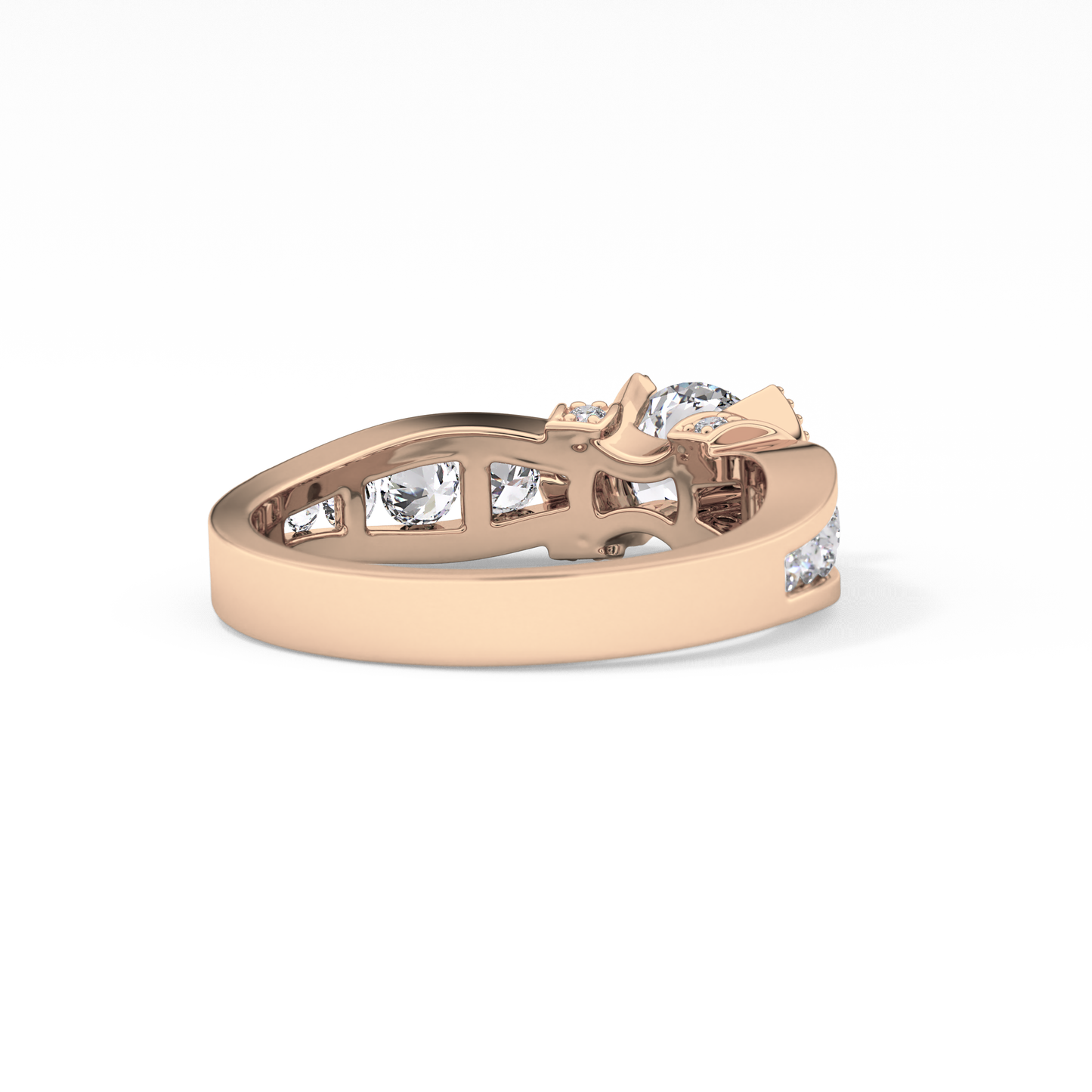 Round Cut 1.02 Carat Moissanite Ring – Pave Setting in Gold