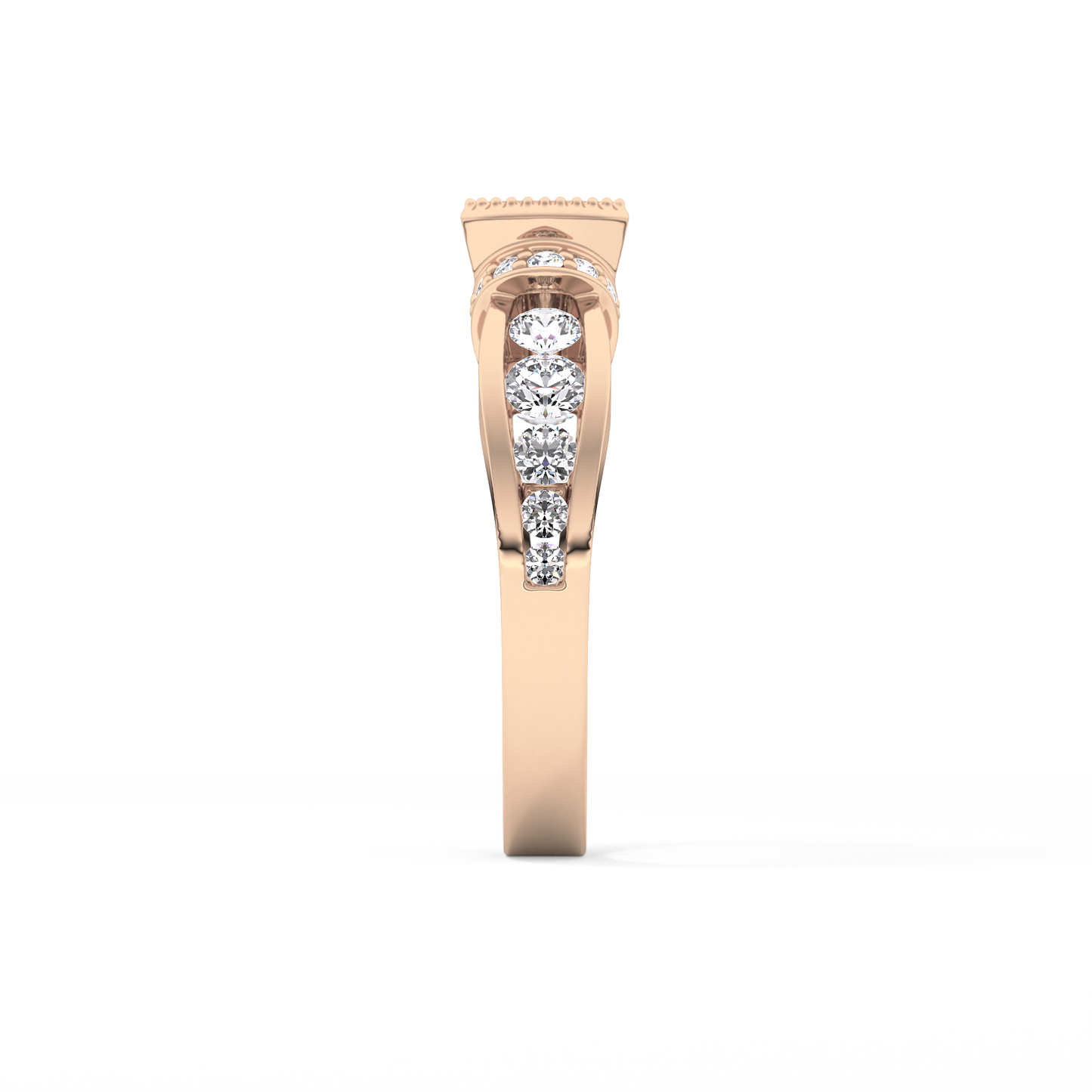Round Cut 1.02 Carat Moissanite Ring – Pave Setting in Gold