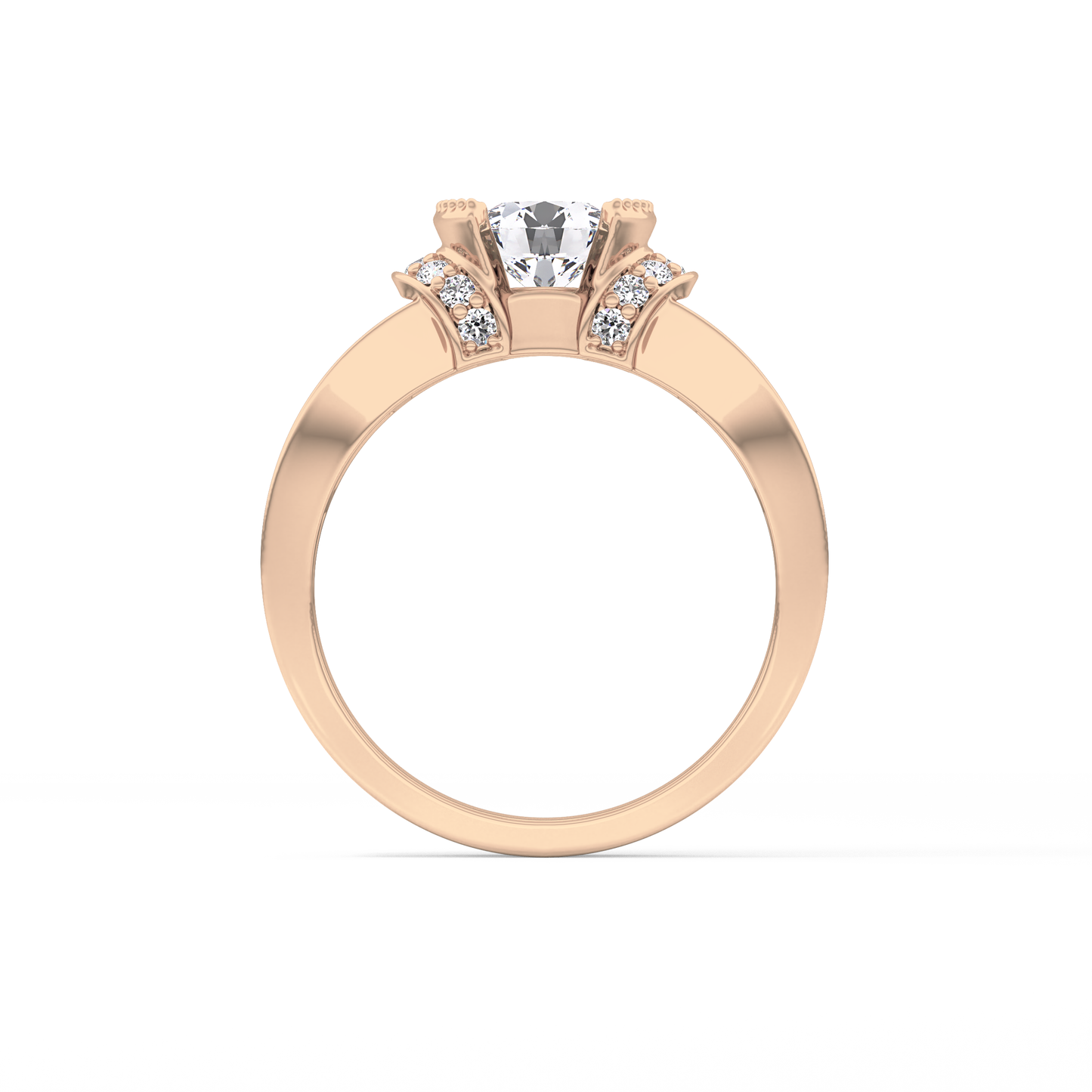 Round Cut 1.02 Carat Moissanite Ring – Pave Setting in Gold