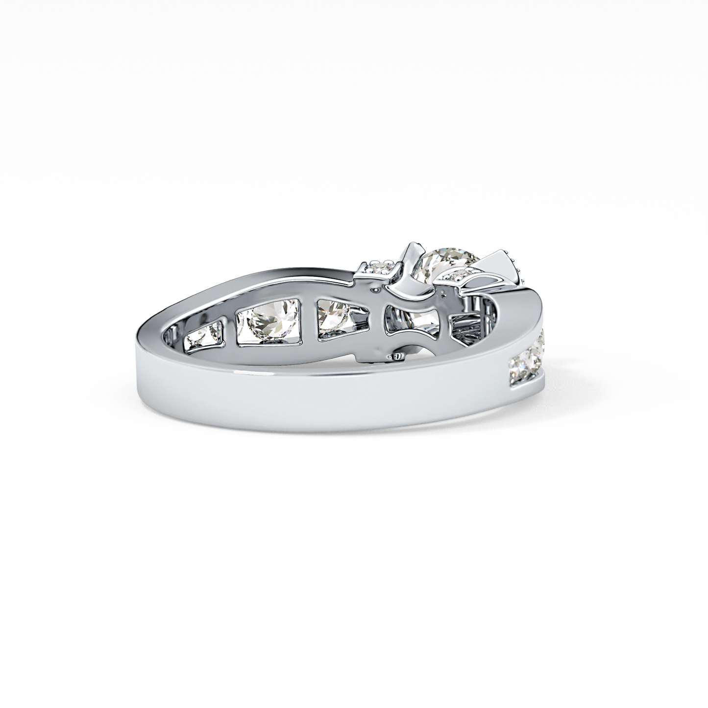 Round Cut 1.02 Carat Moissanite Ring – Pave Setting in Gold