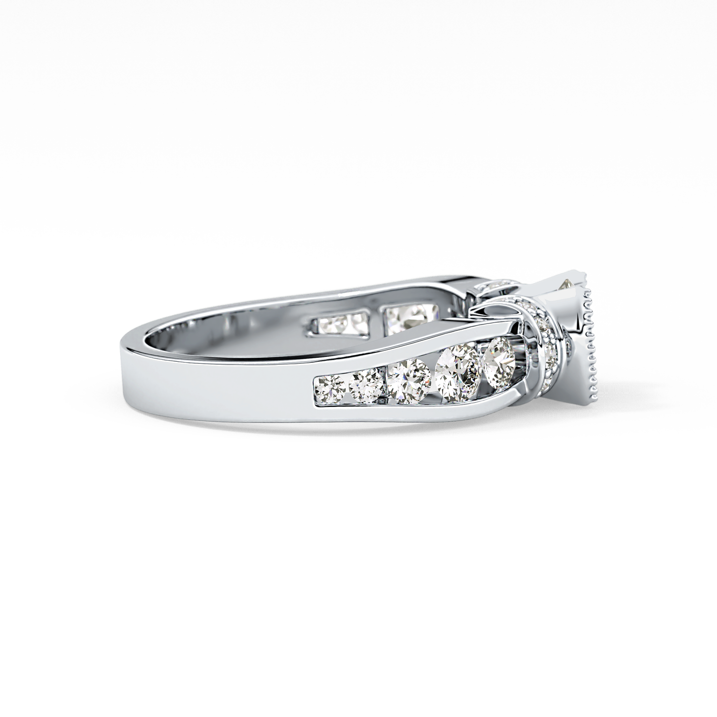 Round Cut 1.02 Carat Moissanite Ring – Pave Setting in Gold