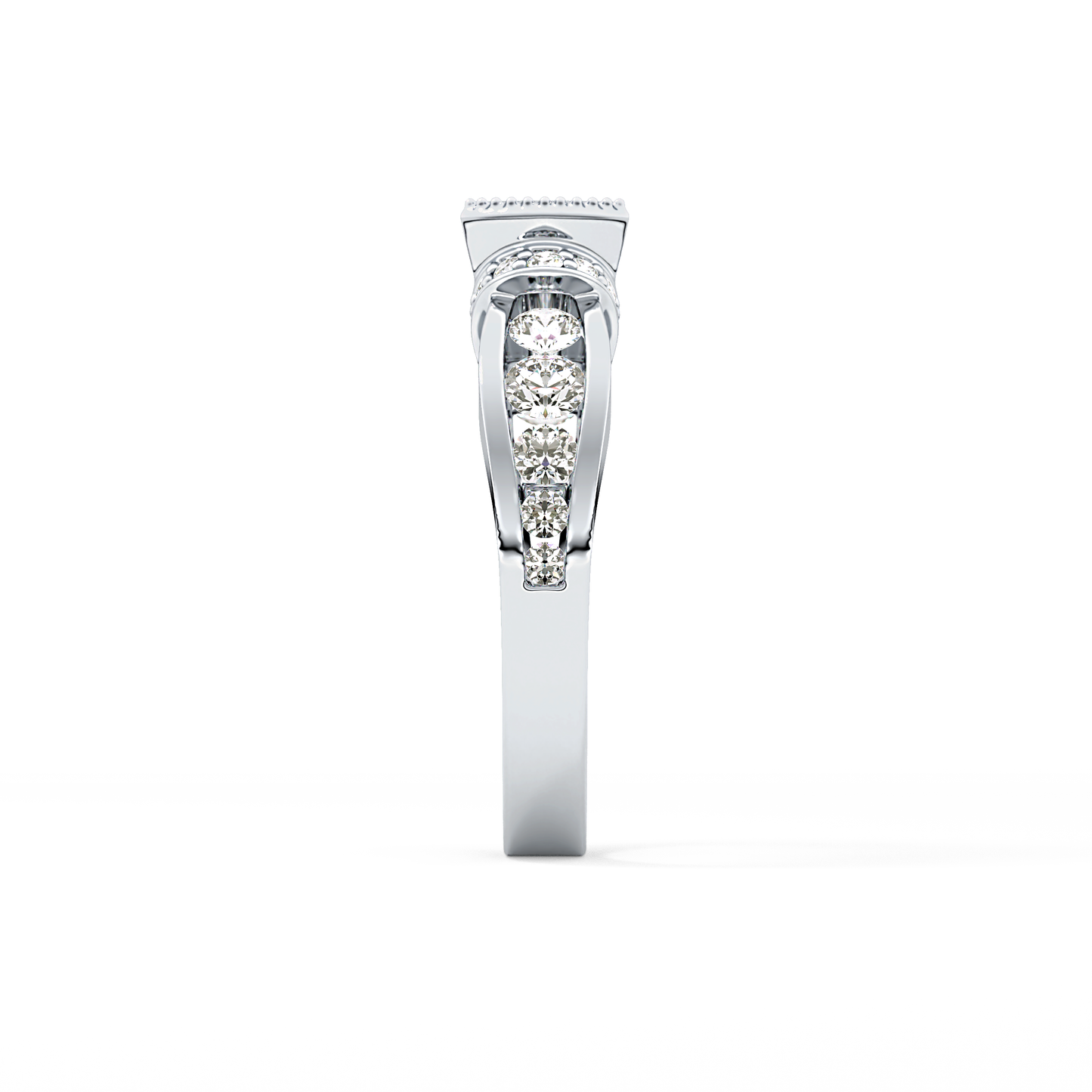 Round Cut 1.02 Carat Moissanite Ring – Pave Setting in Gold