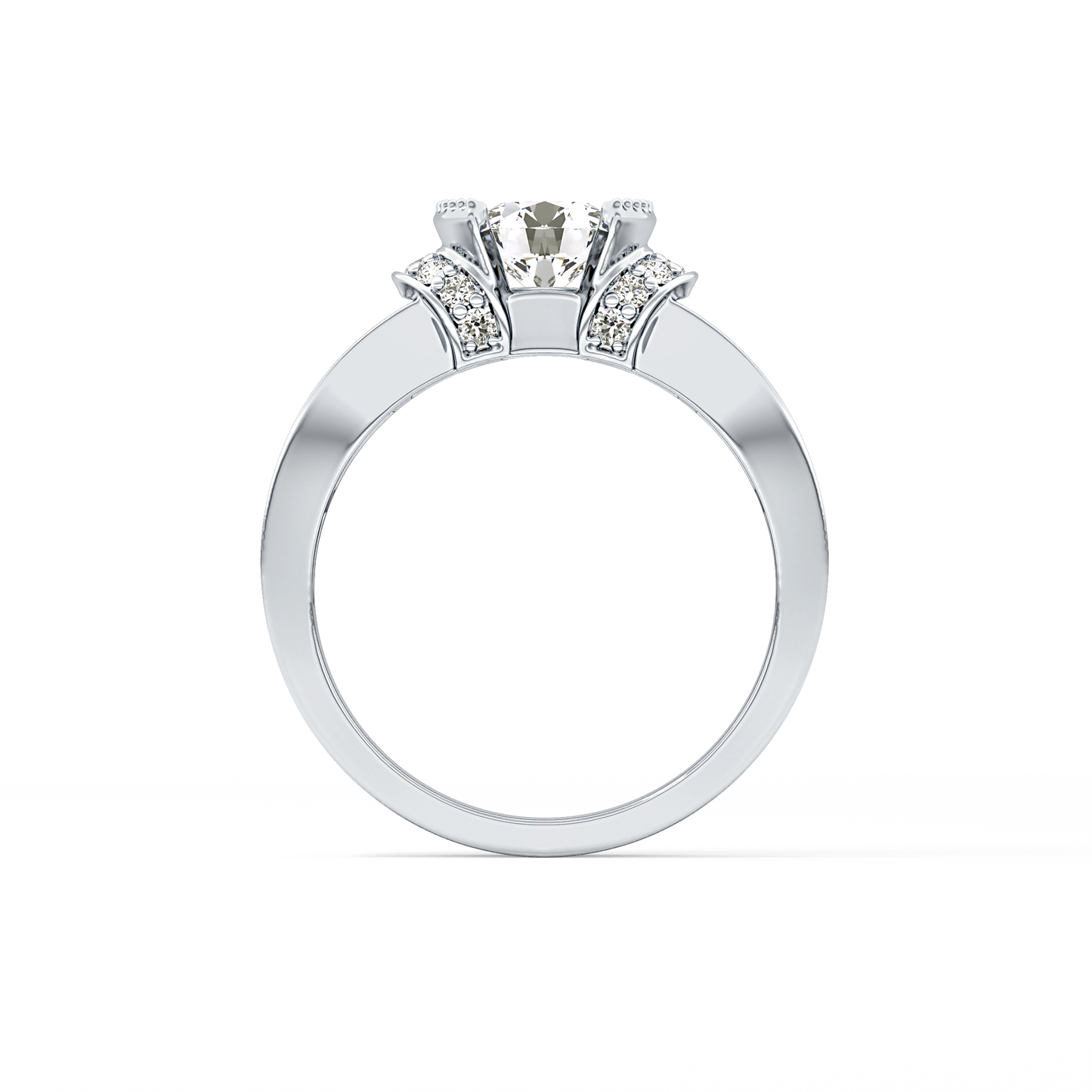 Round Cut 1.02 Carat Moissanite Ring – Pave Setting in Gold