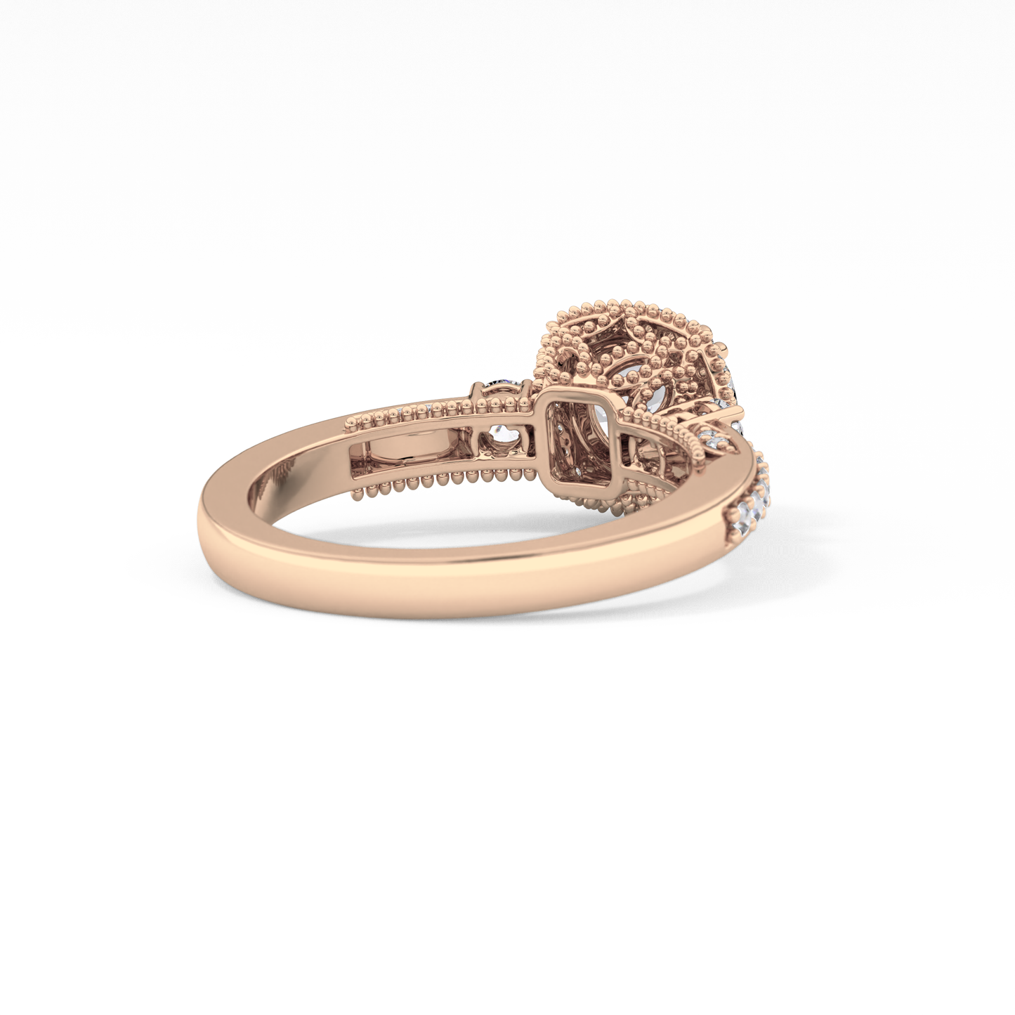 Round Cut 1.05 Carat Moissanite Ring – Cluster Setting in Gold