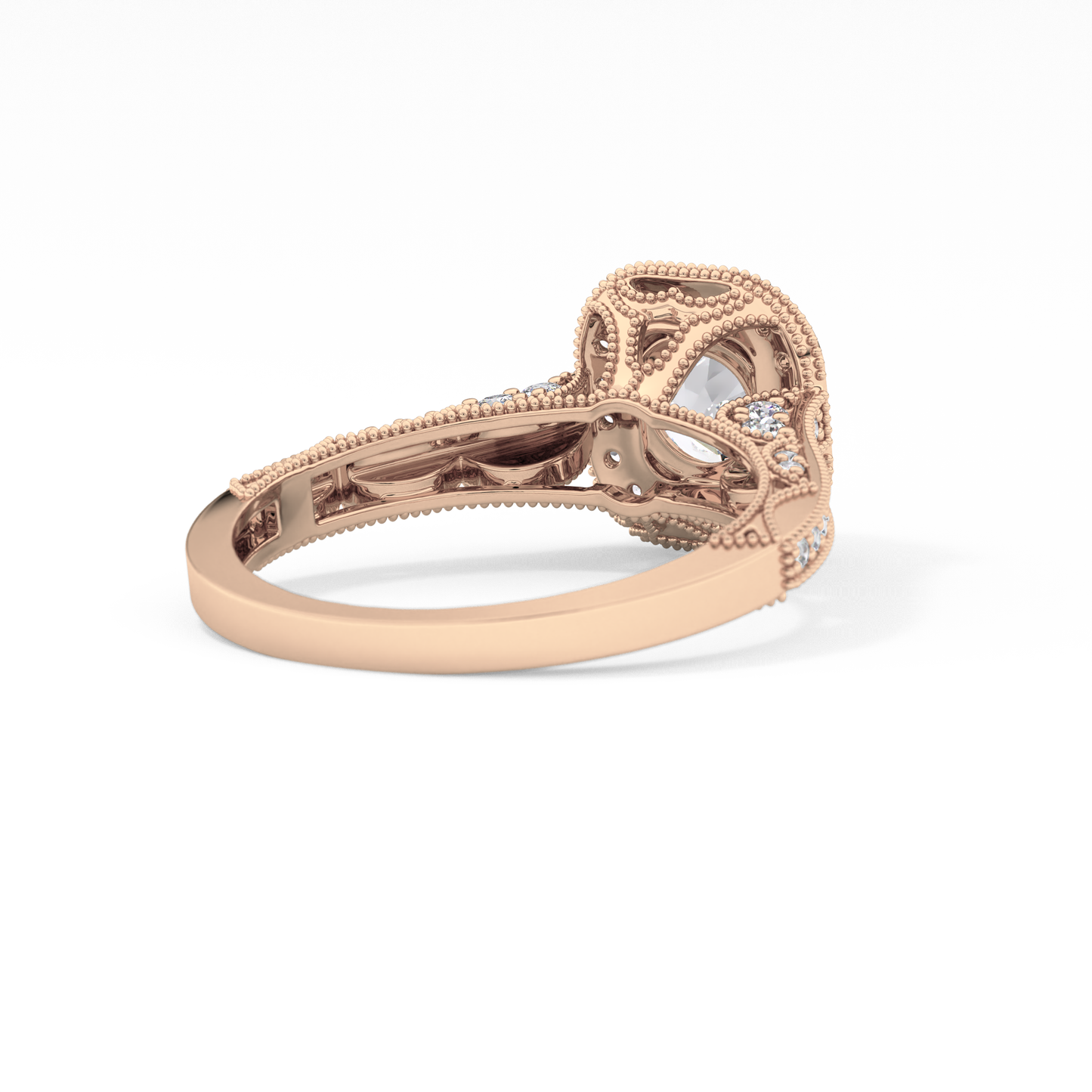 Round Cut 1.05 Carat Moissanite Ring – Halo and Pave Setting in Gold