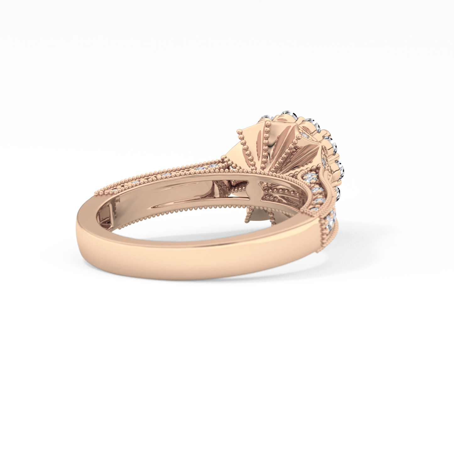 Round Cut 0.79 Carat Moissanite Ring – Halo and Pave Setting in Gold