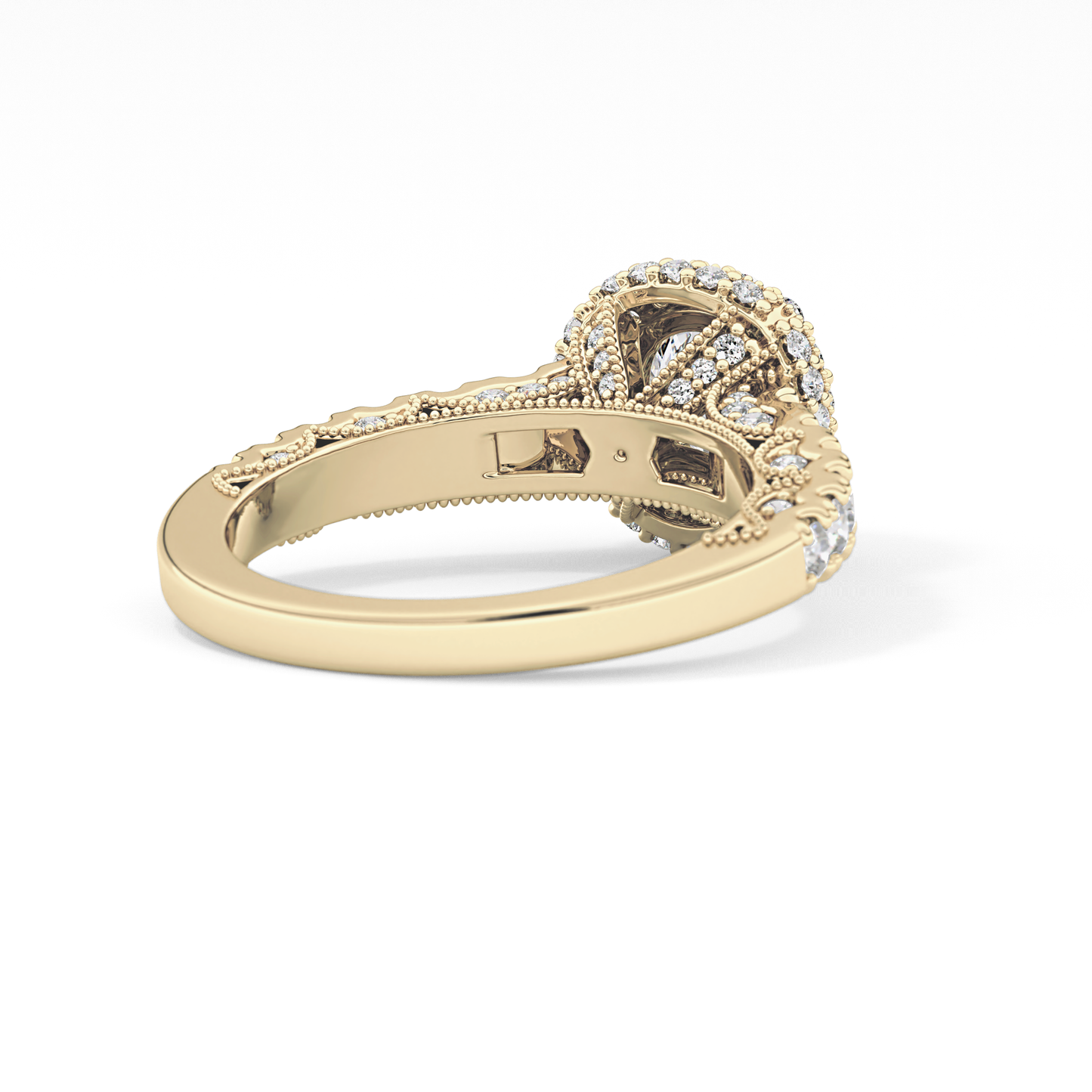 Round Cut 1.05 Carat Moissanite Ring – Halo and Pave Setting in Gold