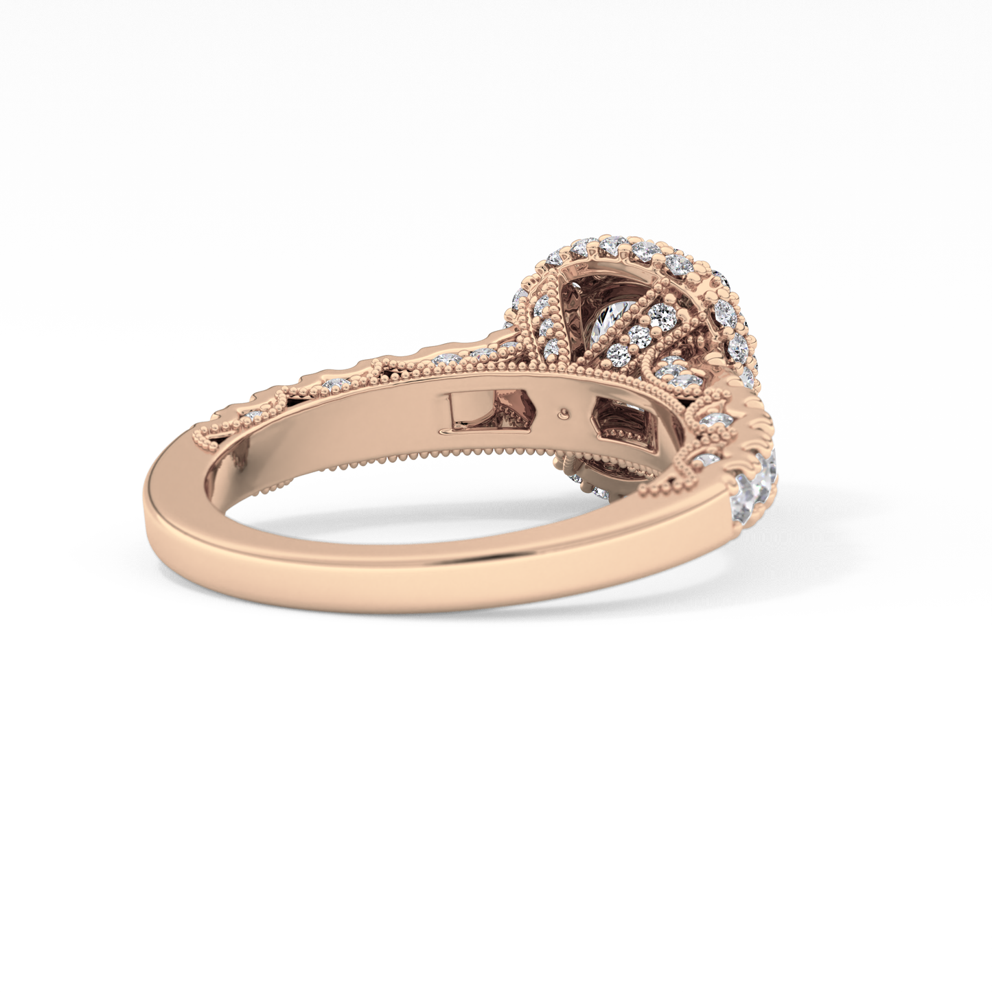 Round Cut 1.05 Carat Moissanite Ring – Halo and Pave Setting in Gold