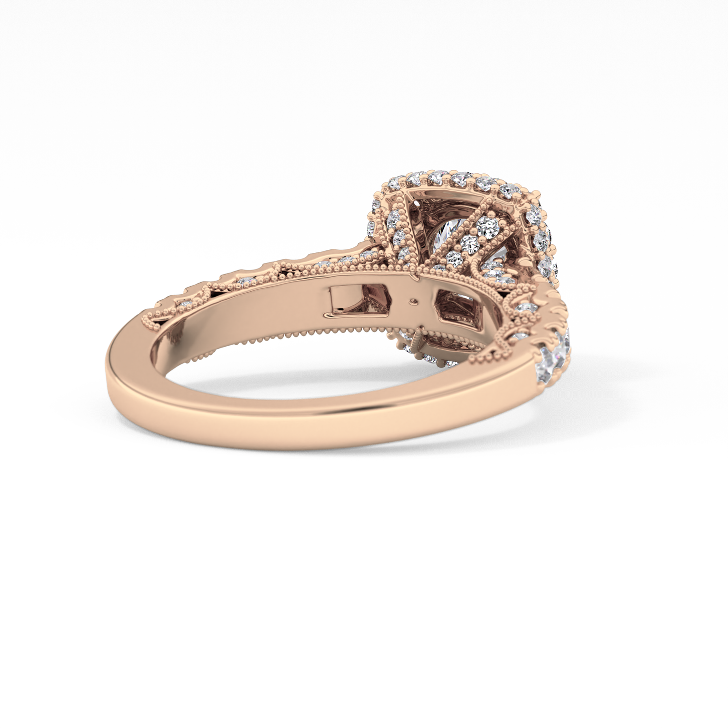 Round Cut 1.15 Carat Moissanite Ring – Halo and Pave Setting in Gold