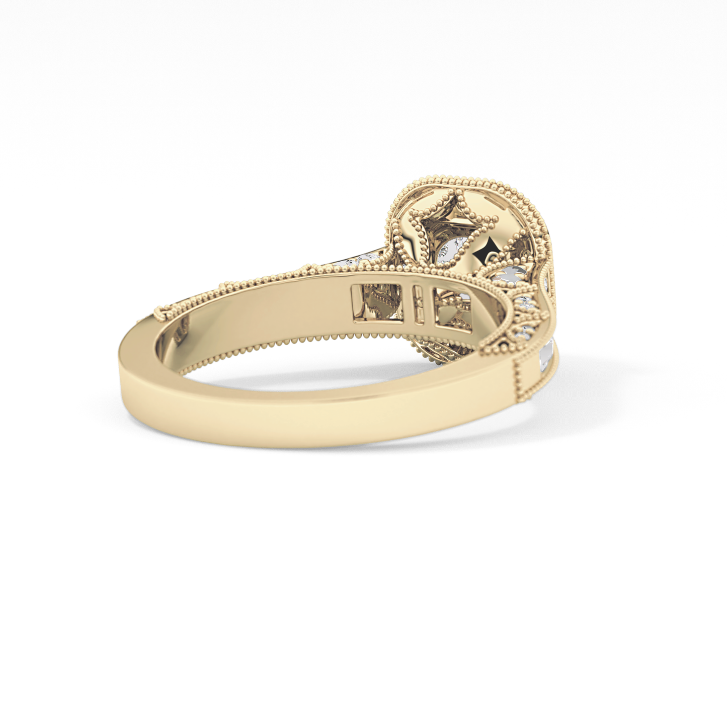 Round Cut 1.05 Carat Moissanite Ring – Halo and Pave Setting in Gold