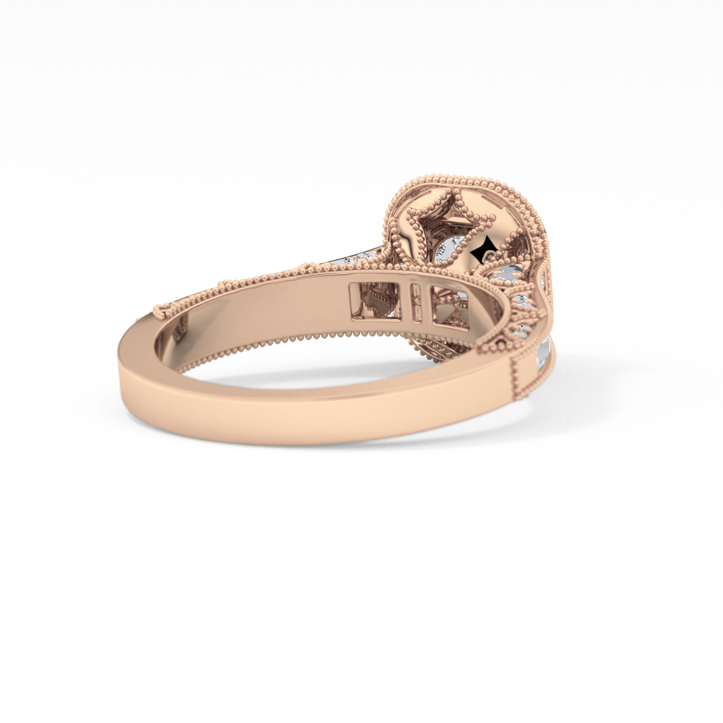 Round Cut 1.05 Carat Moissanite Ring – Halo and Pave Setting in Gold