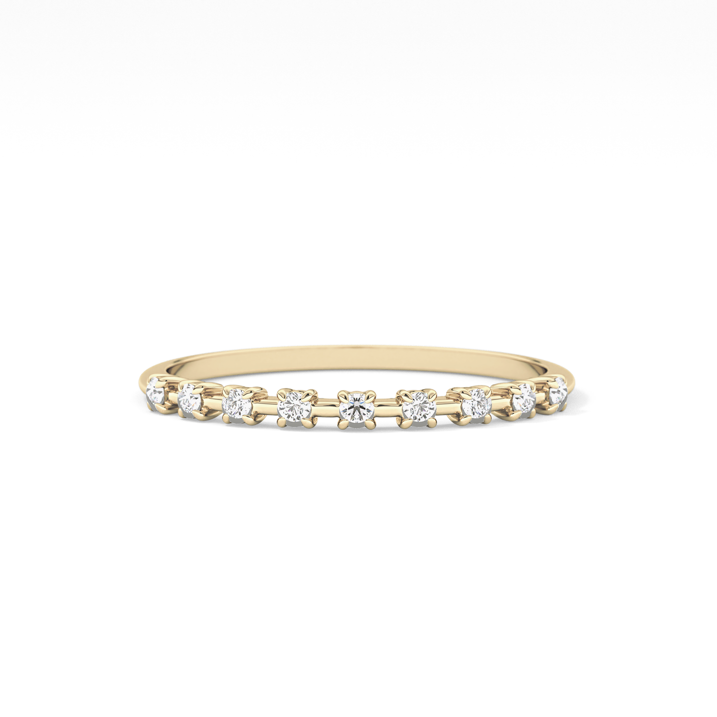 Half Eternity Wedding Band with 0.17 TCW Round Cut Moissanite – Yellow, White, or Rose Gold
