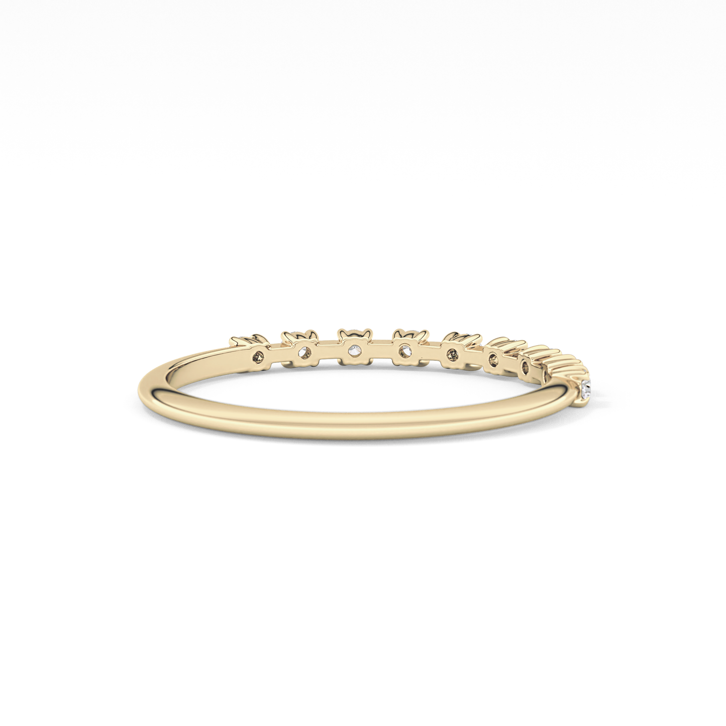 Half Eternity Wedding Band with 0.17 TCW Round Cut Moissanite – Yellow, White, or Rose Gold